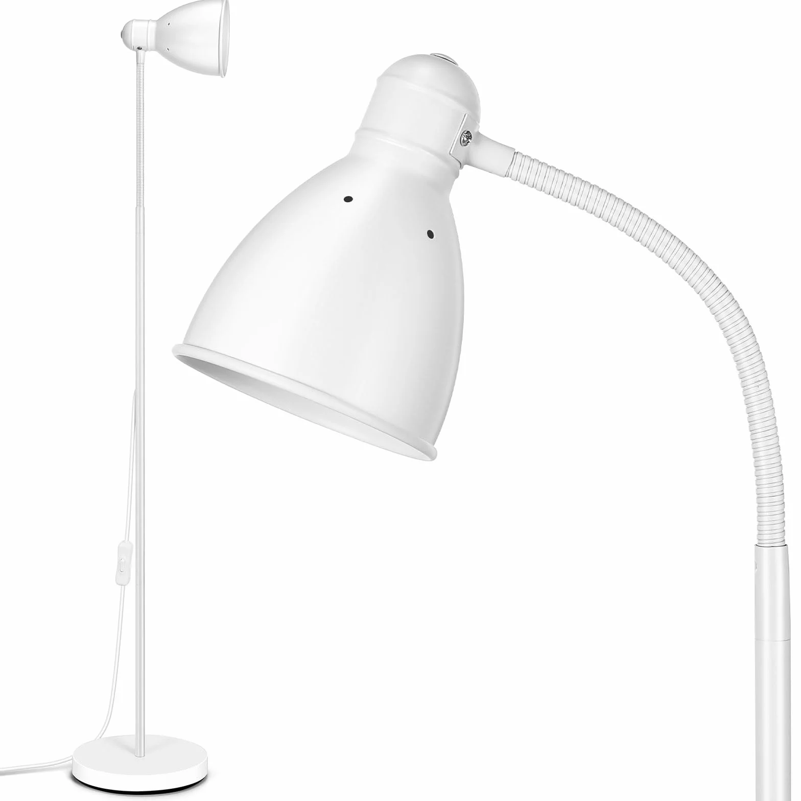 OUSFOT Lampa Podłogowa 146cm E27 40W Biała Regulowana