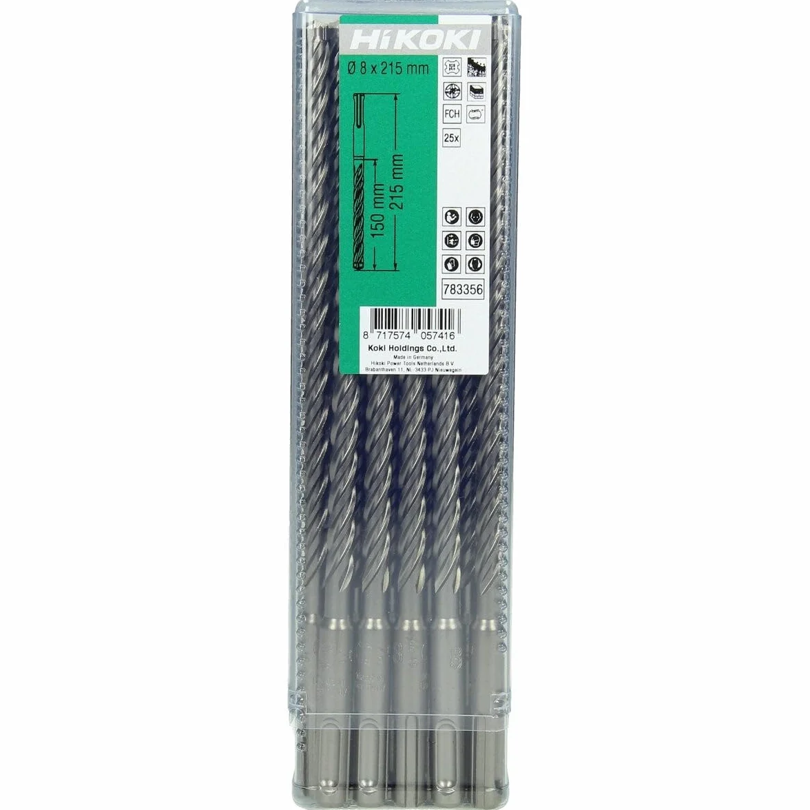 Hitachi 783354 zestaw wierteł SDS-Plus 4 profesjonalne cięcia 8 x 110 mm długość 50