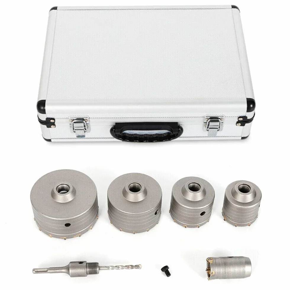 SDS Plus otwornica korona wiertnicza zestaw wierteł puszek 40/68/80/100/120 mm do młotowiertarki, betonu, cegły, kamienia