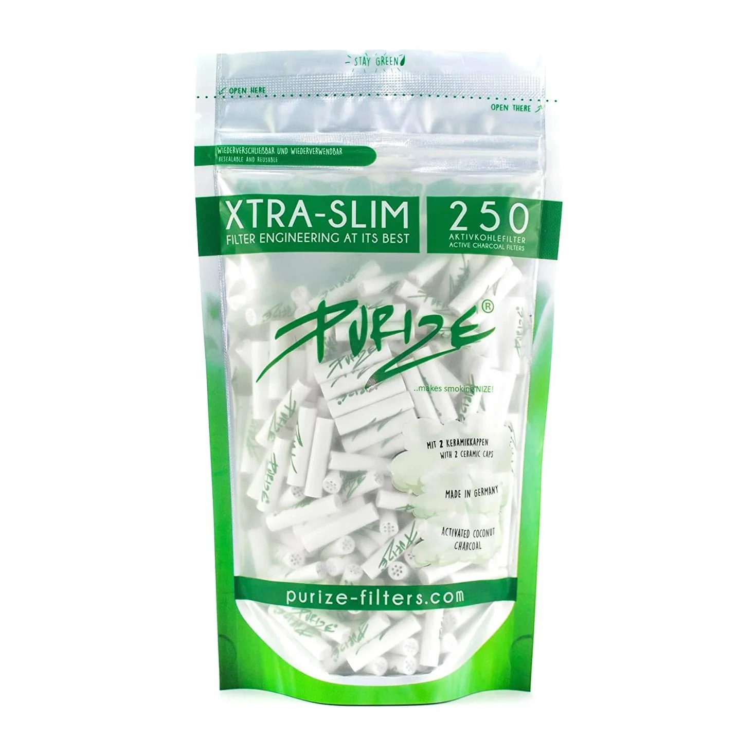 PURIZE® Worek | 250 Xtra Slim Size filtr z węglem aktywnym, biały
