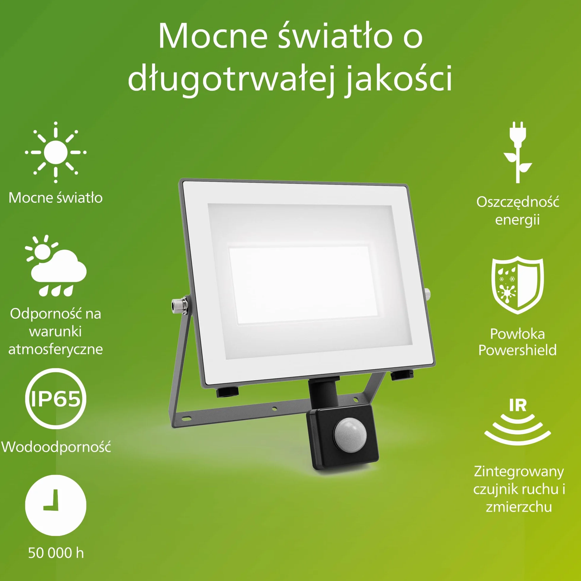 Philips Lois Zewnętrzna Lampa Floodlight z Czujnikiem, 24 W, 5000 K, Antracytowa