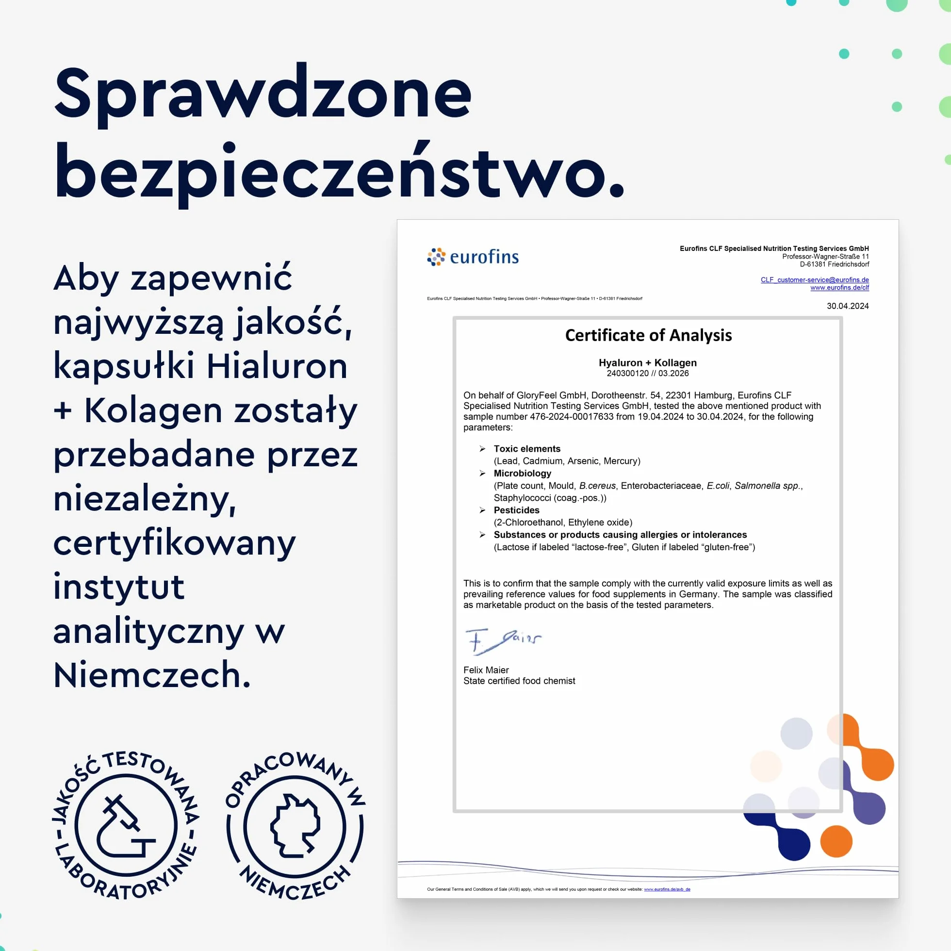 Hialuron + Kolagen, 180 Kapsułek, Kompleks dla Skóry i Włosów z Biotyna, Witamina C, Cynk, Selen i Ekstrakt z Bambusa, Testowane Laboratoryjnie, Wyprodukowano w DE bez Dodatków, Suplement Diety
