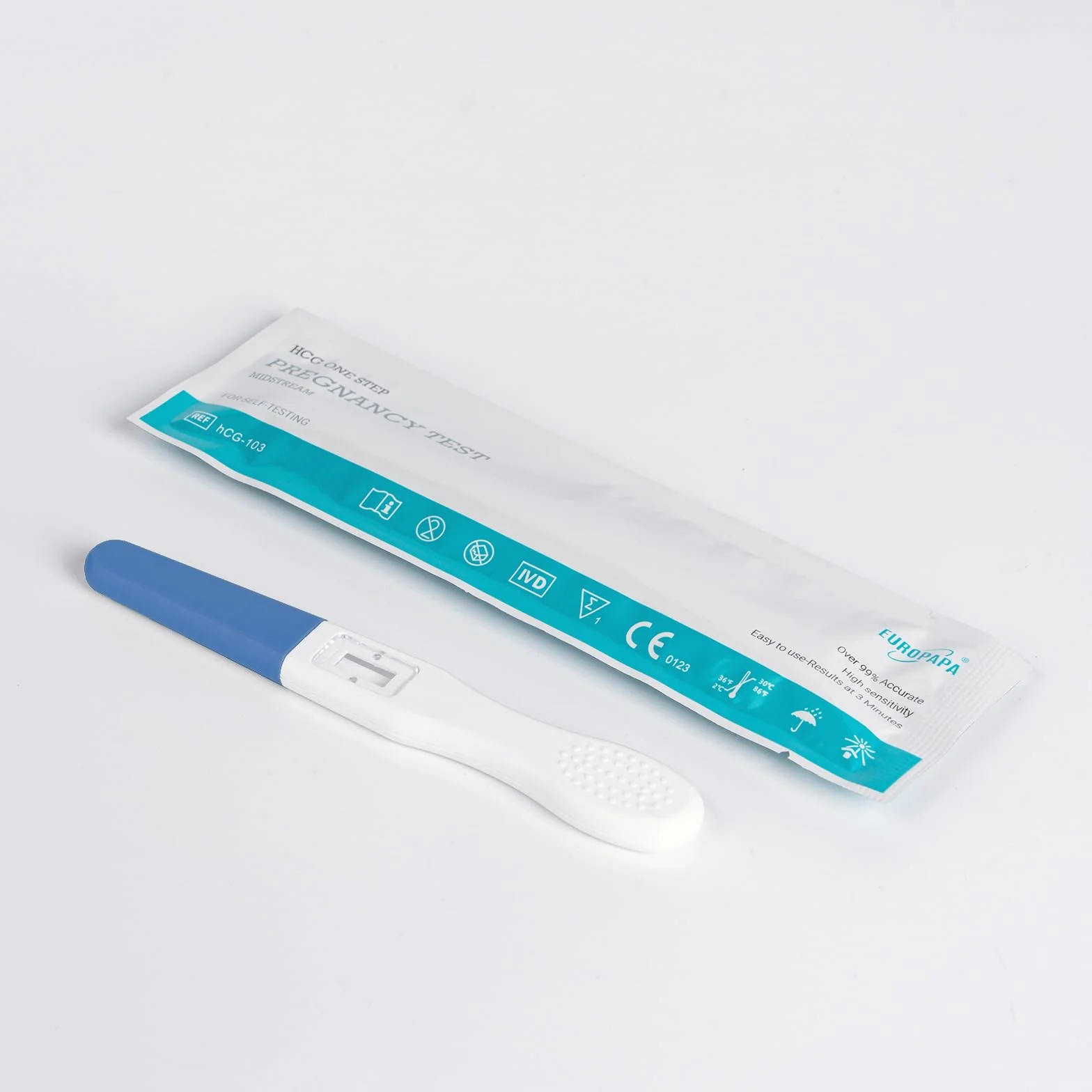 EUROPAPA® Opakowanie 1/2/3/4 ciąży, test wczesnej ciąży, powyżej 99% dokładności, czułość 25 mlU/ml, szybkie wykrywanie w ciągu 5 minut, autotest HCG