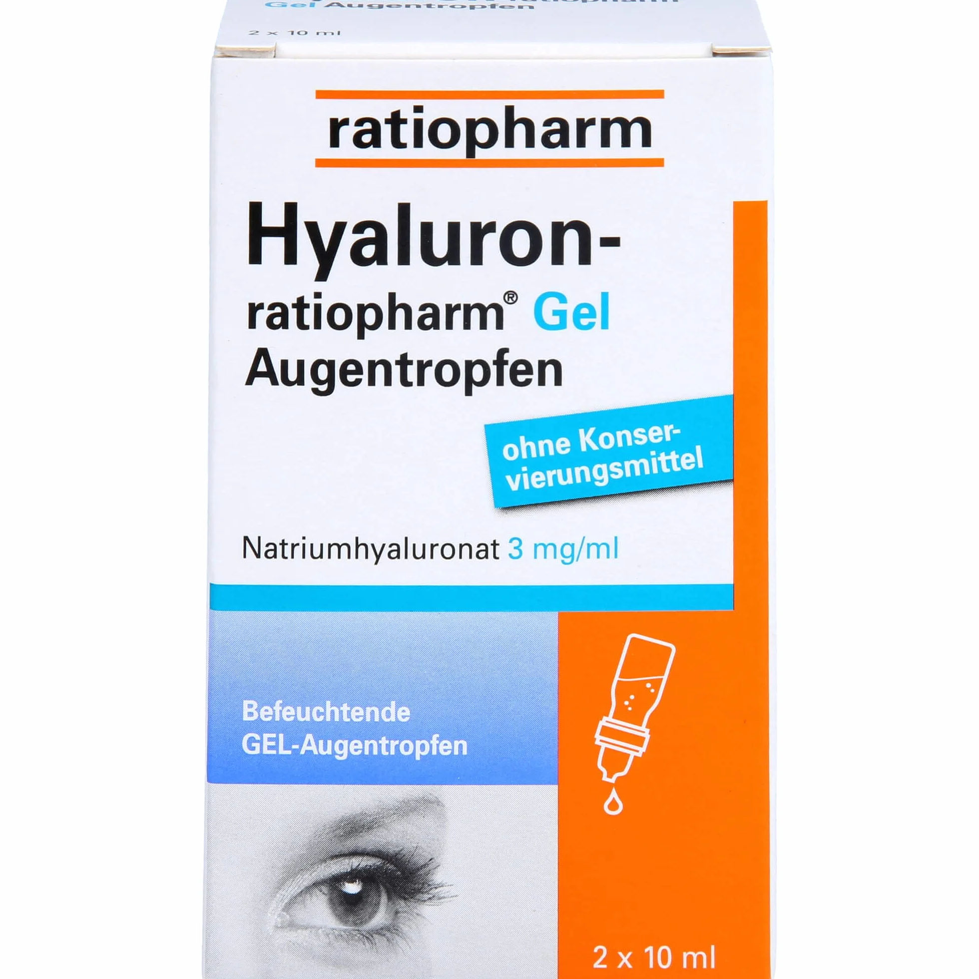 HYALURON-RATIOPHARM żel krople do oczu 2 x 10 ml