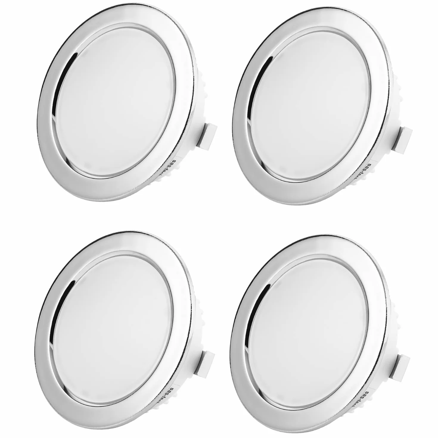 Zestaw 4 szt. mini płaskie lampy meblowe LED IP44 250 lumenów 3.5W 12V wpuszczane reflektory punktowe