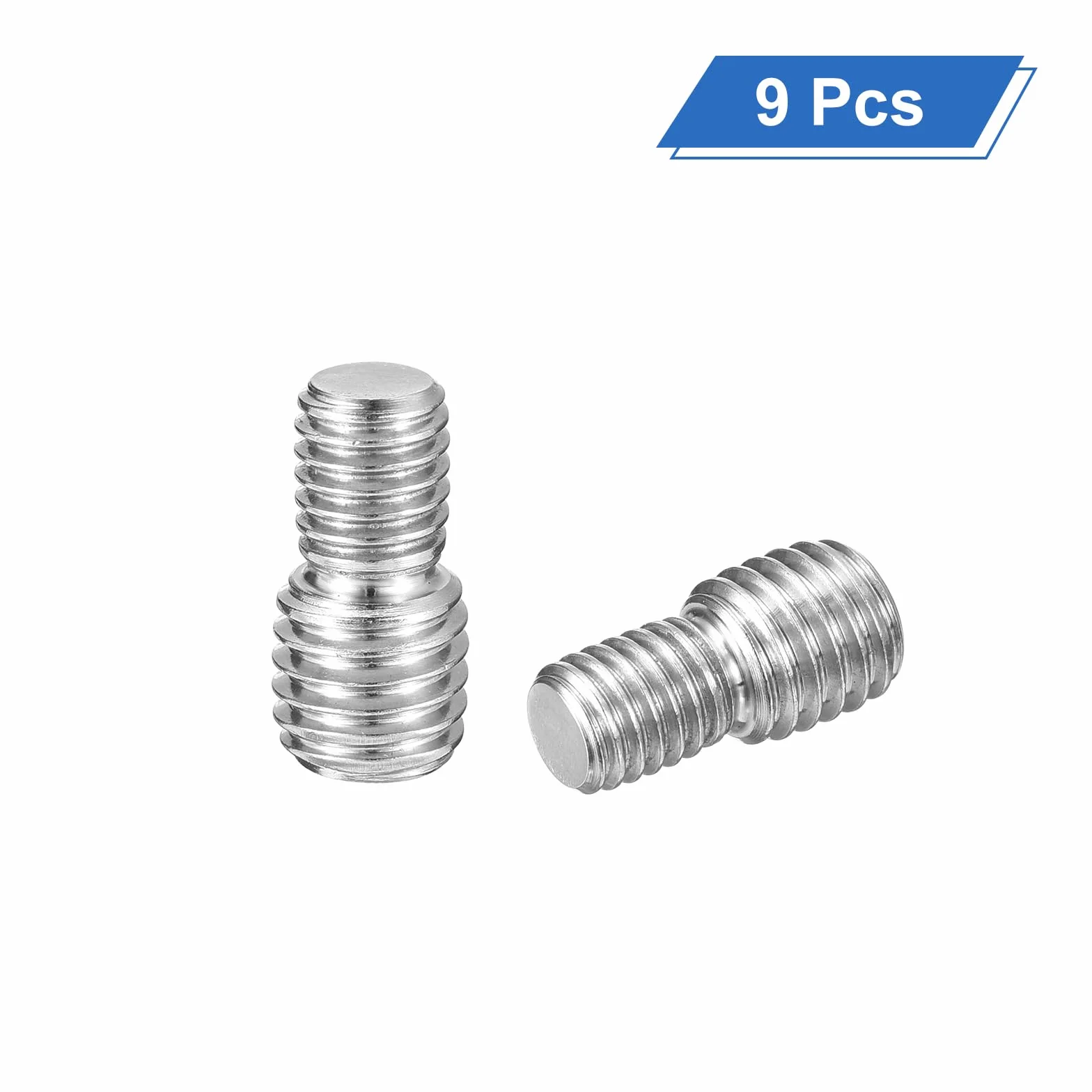 QUARKZMAN Dwustronne śruby gwintowane M8 x 10 mm do M10 x 10 mm, 9 sztuk ze stali nierdzewnej 304, adapter redukcyjny do montażu w maszynie meblowej