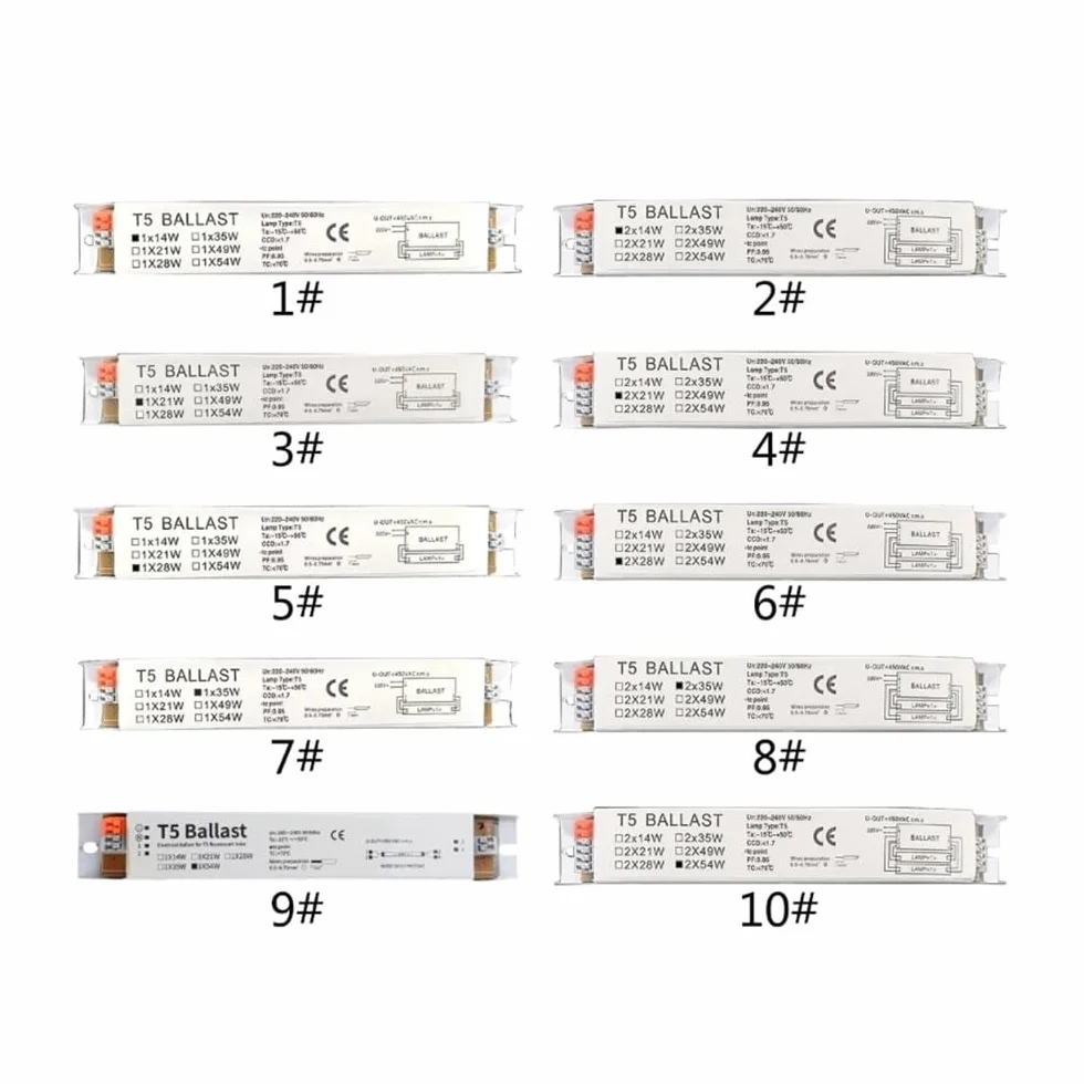 Elektroniczne stateczniki szerokonapięciowe T5 do lamp fluorescencyjnych 220-240 V, z natychmiastowym startem, wysyłki bezpośredniej (7)(4)