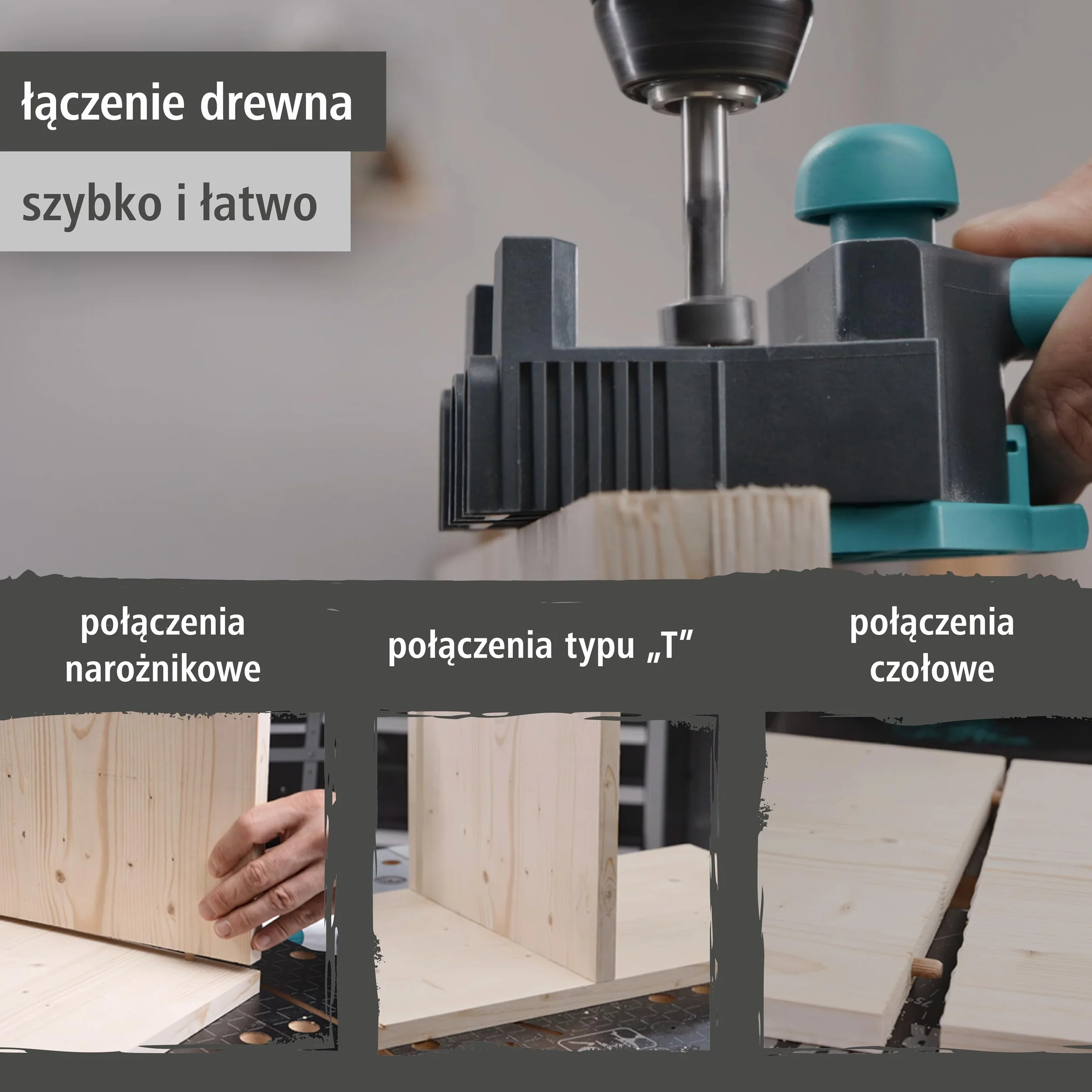 wolfcraft Zestaw do projektowania Wykonywanie połączeń kołkowych 8621000 do połączeń narożnych T i powierzchniowych z kołkami Ø 8 mm