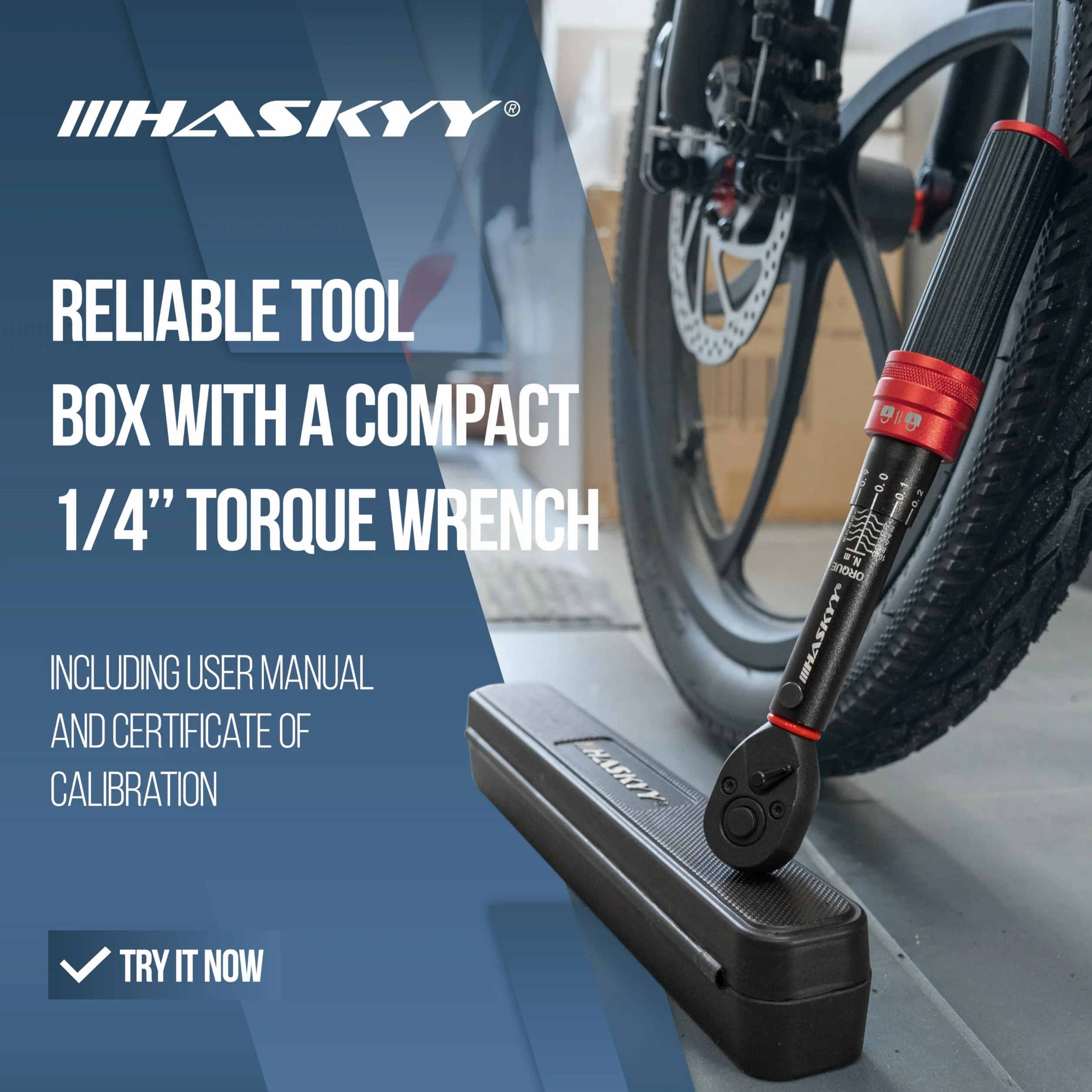HASKYY Klucz dynamometryczny 1/4" 1-10 Nm rower silnik przemysłowy mikro moment obrotowy grzechotka klucz zapadkowy, czarny/czerwony