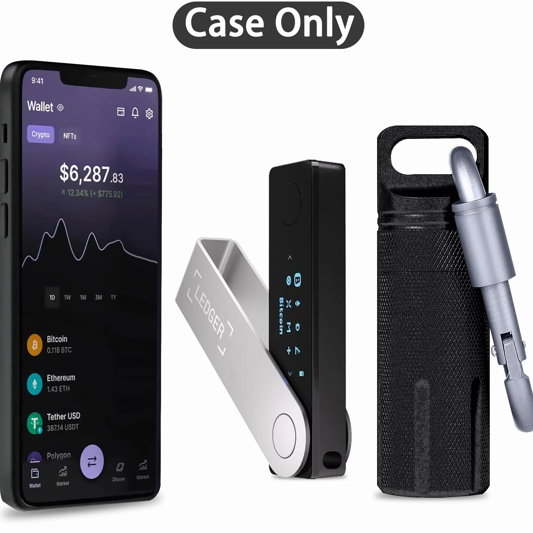 Aenllosi Do Ledger Nano X, Ledger Nano S Plus i Ledger Nano S - Etui ognioodporne, wodoodporne, stop