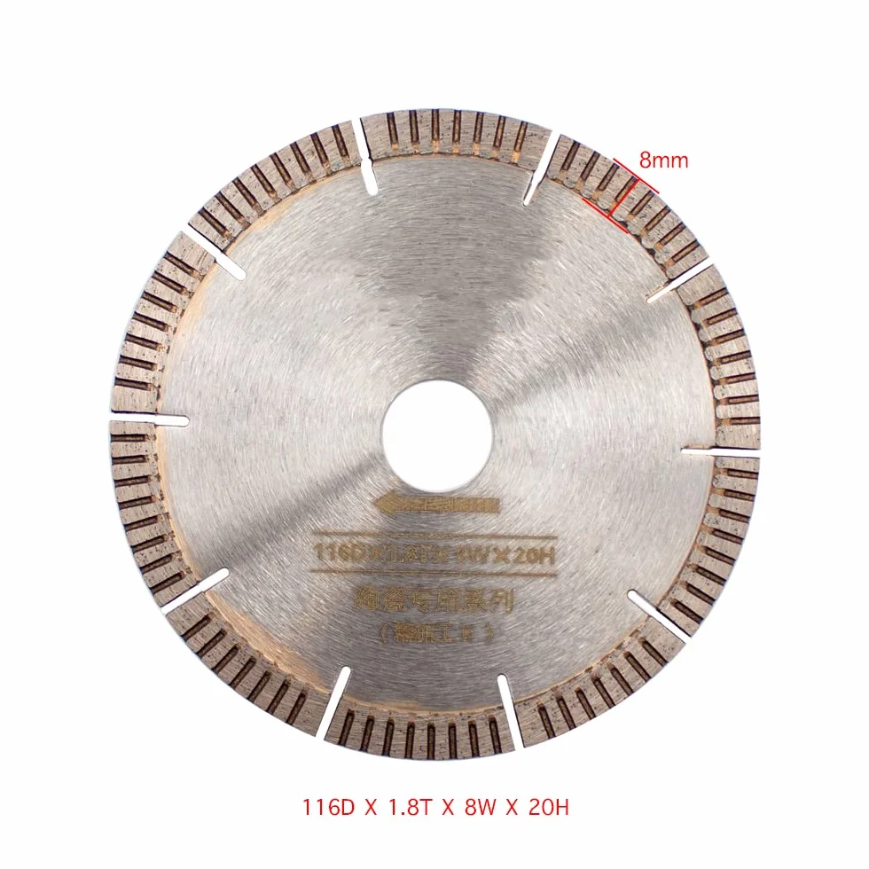 Toplionace 10 Sztuk Brzeszczot Diamentowy, Brzeszczot do Cięcia Płytek Ceramicznych z Kamienia Marmurowego do Maszyny do Cięcia Płytek Wandeli QX QXZ, 116Dx1.8Tx8Wx20mm