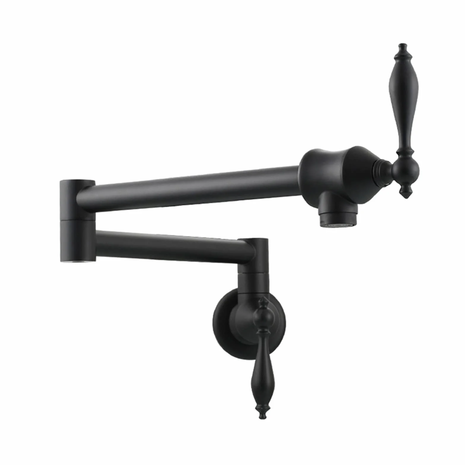 Góra ścienna kran kuchenny podwójny złącze huśtawka ramię napełniacza zlewozmywak, matowy czarny,Elastyczny i Wygodny(Brushed Nickel)