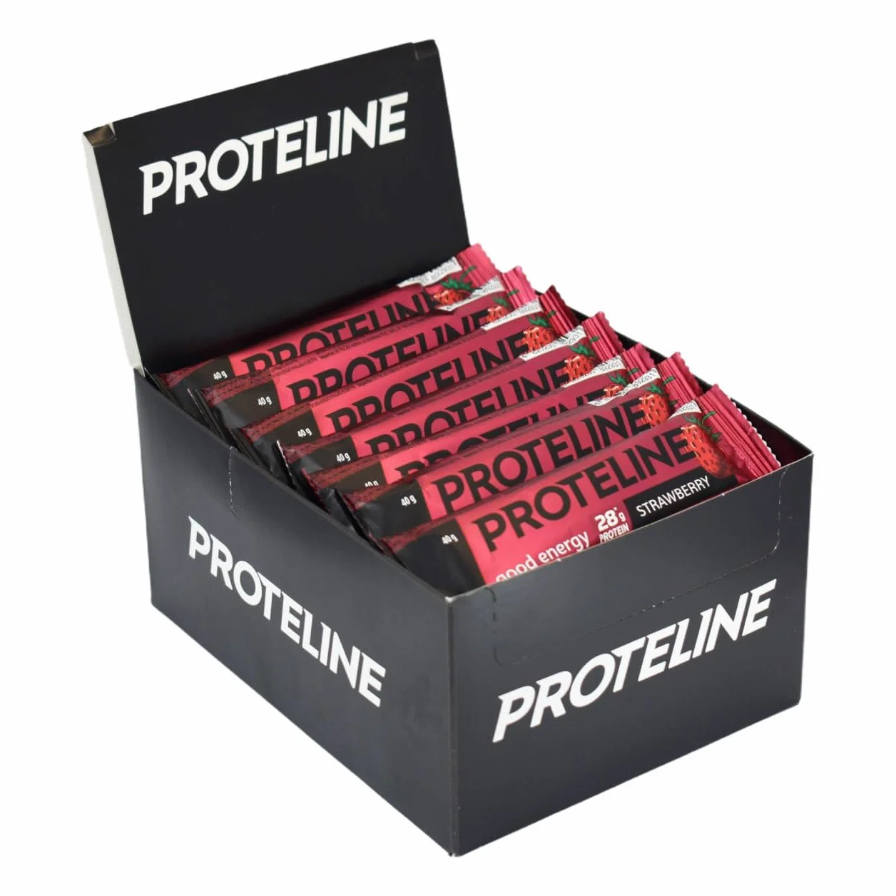 Baton Proteinowy Truskawkowy 28 g Białka 24 x 40 g Wysokobiałkowa Przekąska dla Sportowców