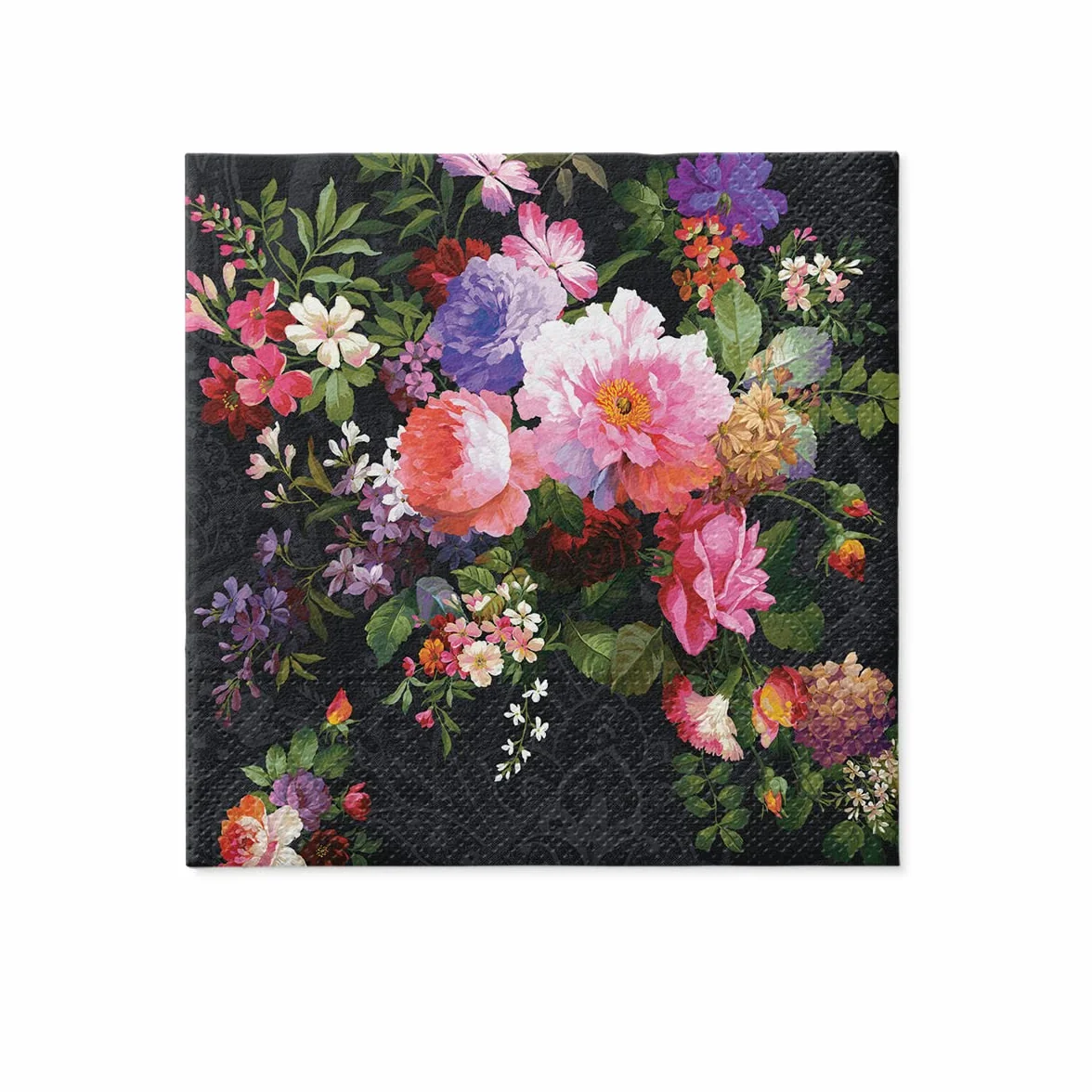 PAW - Serwetki 3-warstwowe (33 x 33 cm) I 20 sztuk I idealne na urodziny, imprezy, wesela, komunię i uroczystości I kolorowe serwetki papierowe - eleganckie kwiaty I kolor: róże na aksamicie
