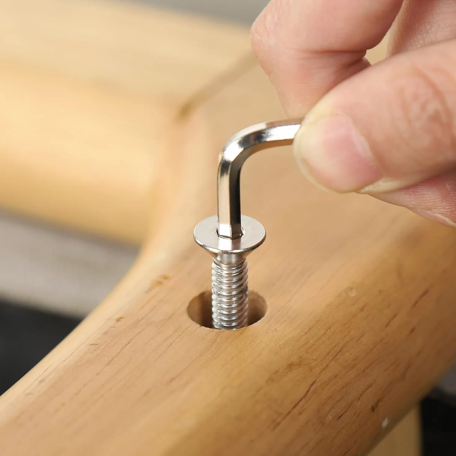 10 sztuk śrub z łbem stożkowym M6 x 50 mm z gniazdem sześciokątnym wewnętrznym, stal nierdzewna A2 V2A, pełny gwint z kluczami sześciokątnymi wewnętrznymi