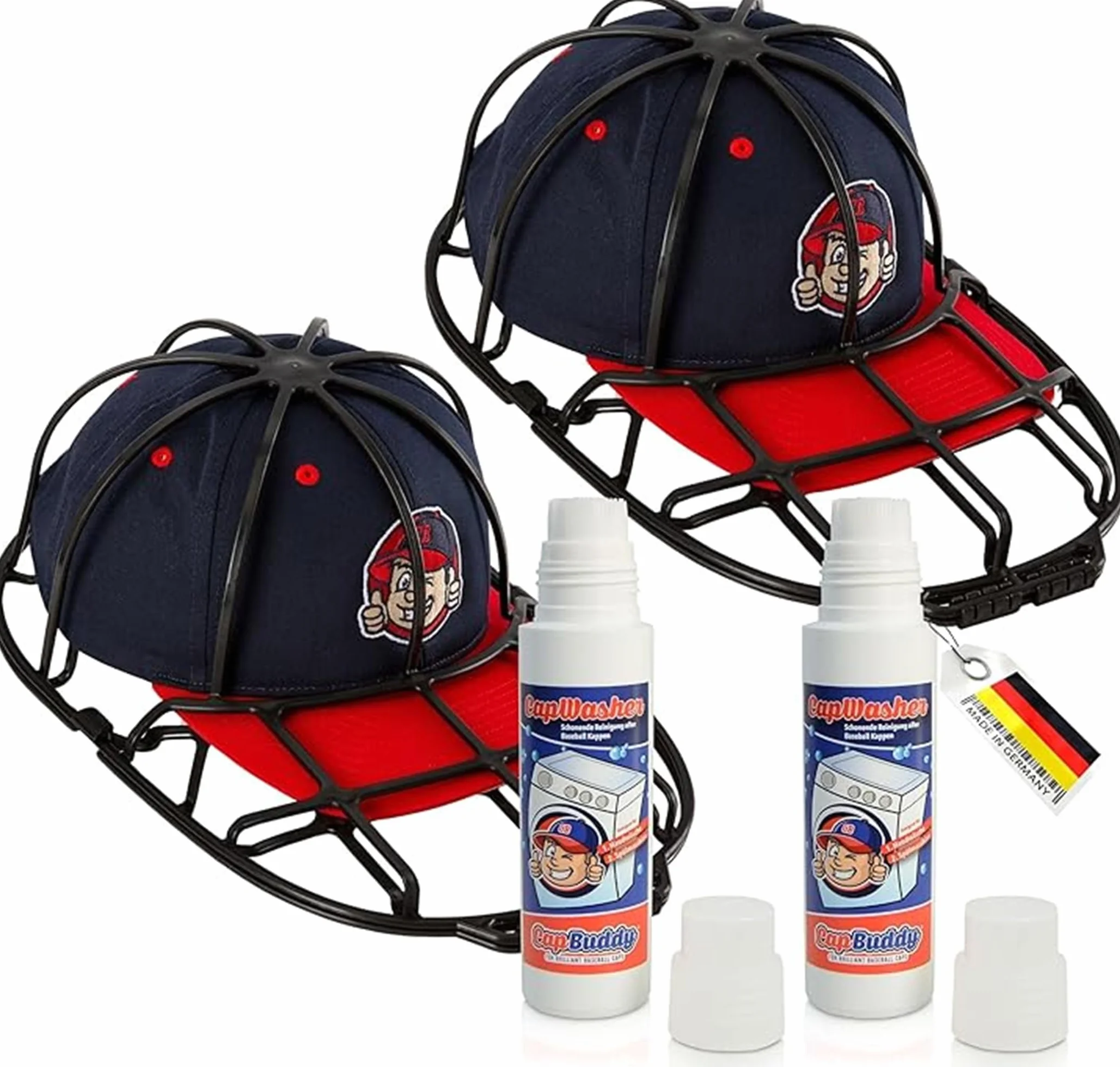 & Cap Washer cudowny środek piorący z głowicą szczotki do mycia w zmywarce, 2 Cap Buddy & 2 Cap Washer, jeden rozmiar