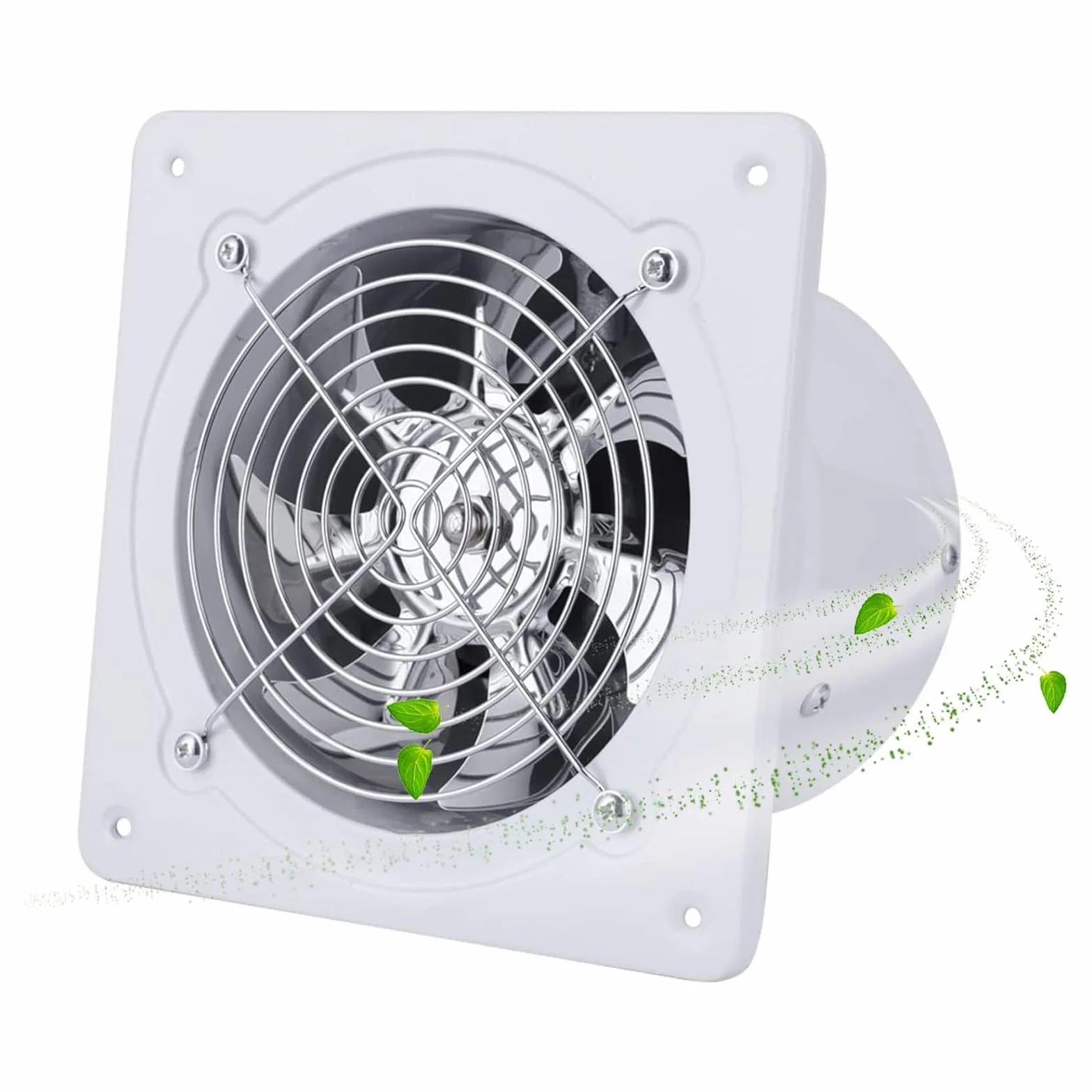 Wentylator wyciągowy Średnica 100 mm, Wentylator rurowy 4 cale Wentylator łazienkowy z klapą powrotną, 140 m³/h 25 W Wentylator osiowy Cichy do domu łazienki kuchni garaży (Biały)