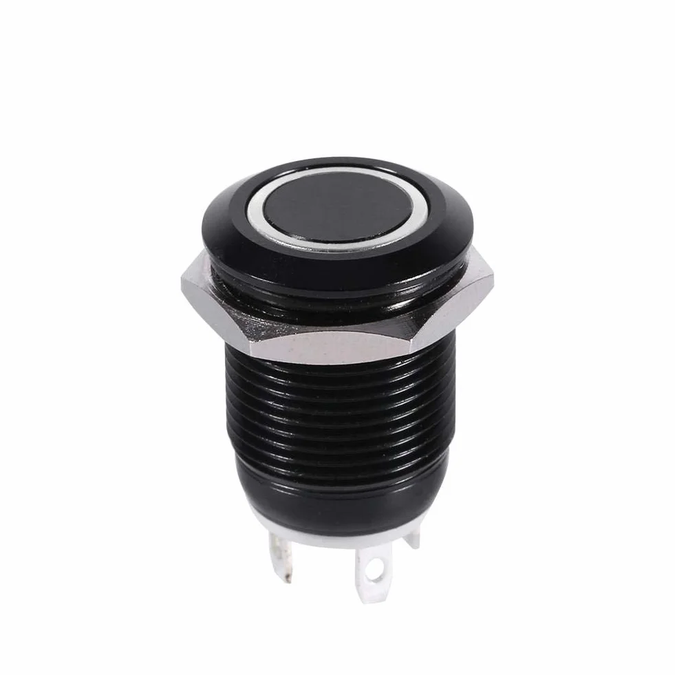 12 mm chwilowy przełącznik przyciskowy 12 V LED światło przełącznik samochodowy metalowy chwilowy włącznik wł./wył. zatrzask (biały)