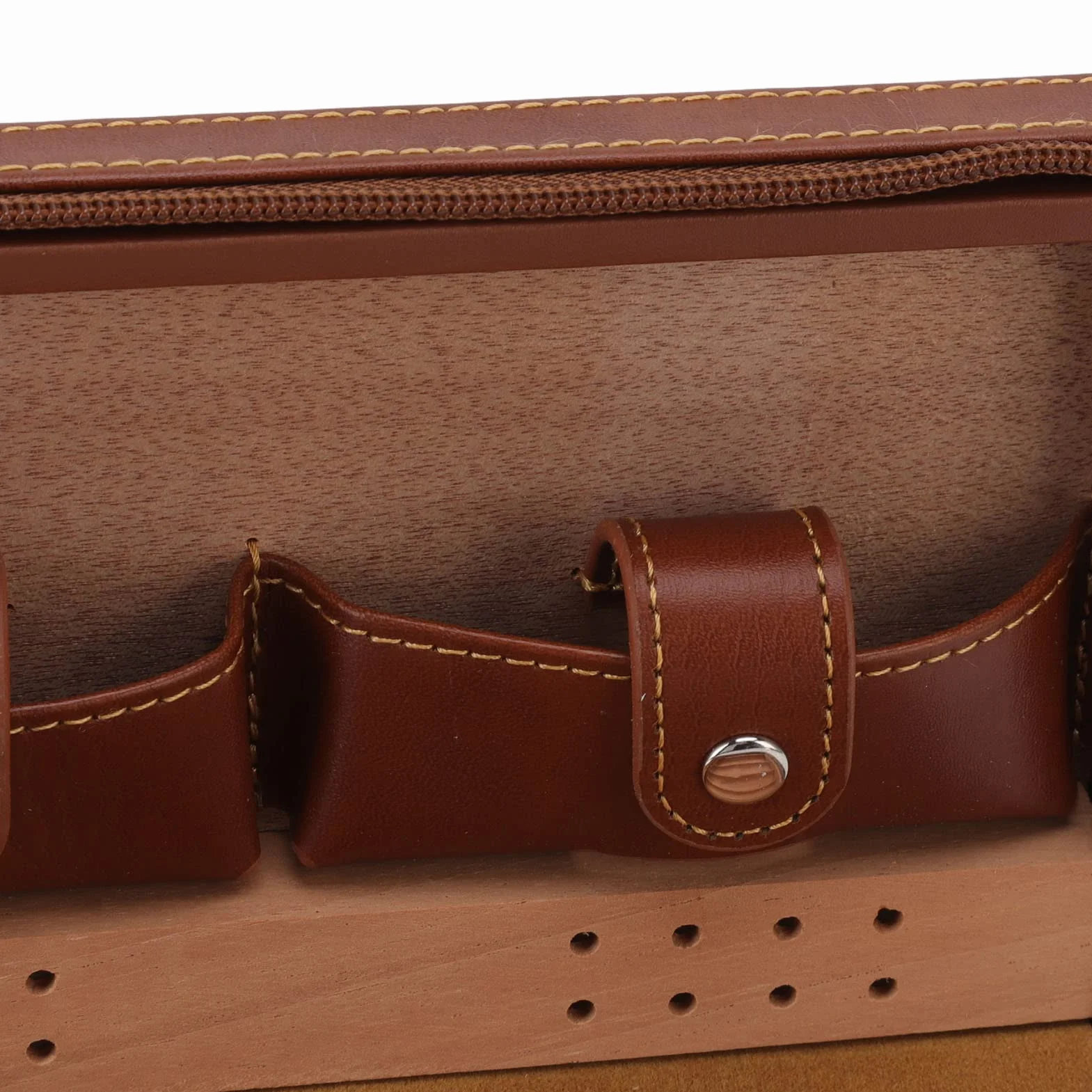 Travel Cigar Humidor Case, przenośne pudełko na cygara z nawilżaczem i dzielnikiem, Cedar Wood Leather Cigar Case Gift Set with Storage Bag, Suction Nozzle for Men Women, Holds up to 4 Cigars