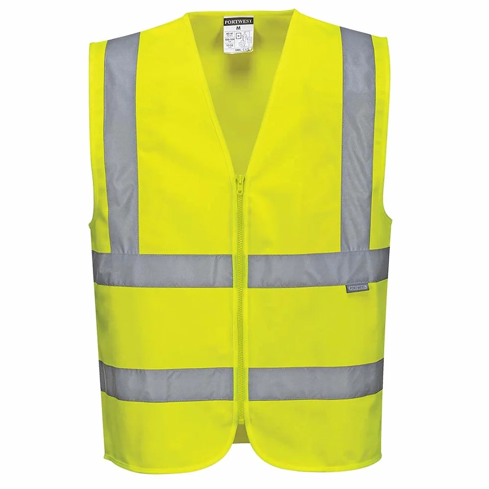 Portwest C375 Ostrzegawcza Zapinana Kamizelka na Zamek Blyskawiczny, Regularny, Rozmiar 3XL, Żółty