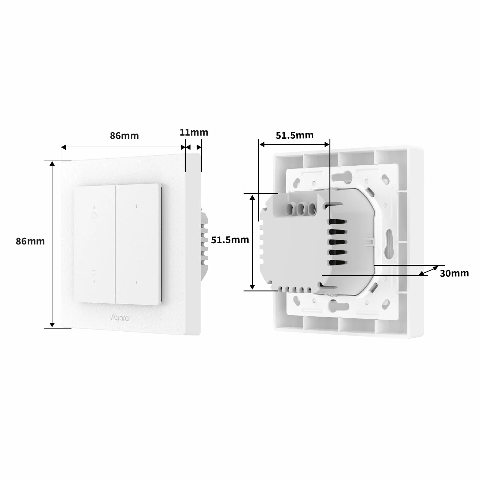 Aqara Przełącznik Migawki H2 EU - Matter, Protokół Thread/Zigbee, do Rolet/Żaluzji, 2 przyciski bezprzewodowe, obsługuje Apple Home, Alexa, Home Assistant i Google Home (wymagany przewód neutralny)