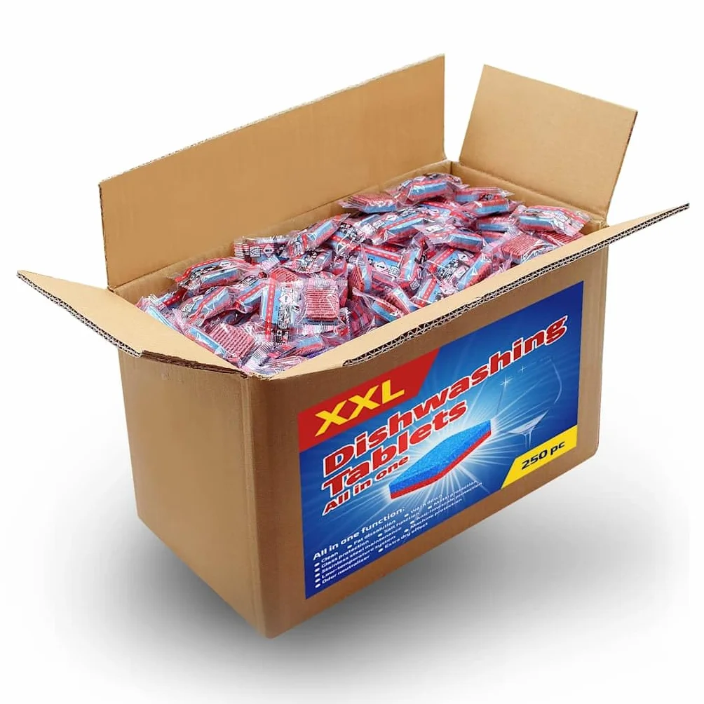 vidaXL Tabletki do czyszczenia zmywarki 12-w-1, 250 szt., 4,5 kg