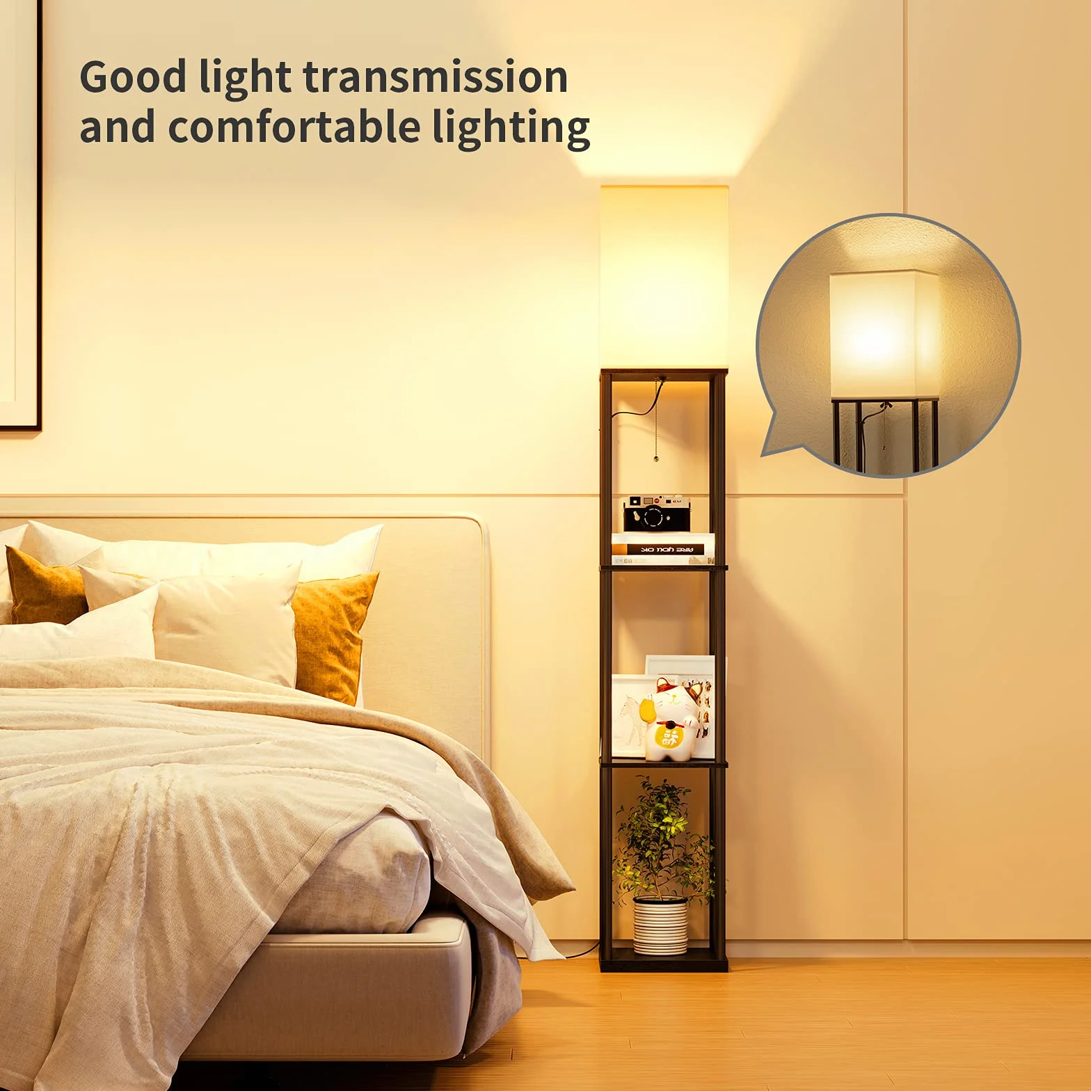 SUNMORY Lampa stojąca LED 3 temperatury barwowe czarna do salonu
