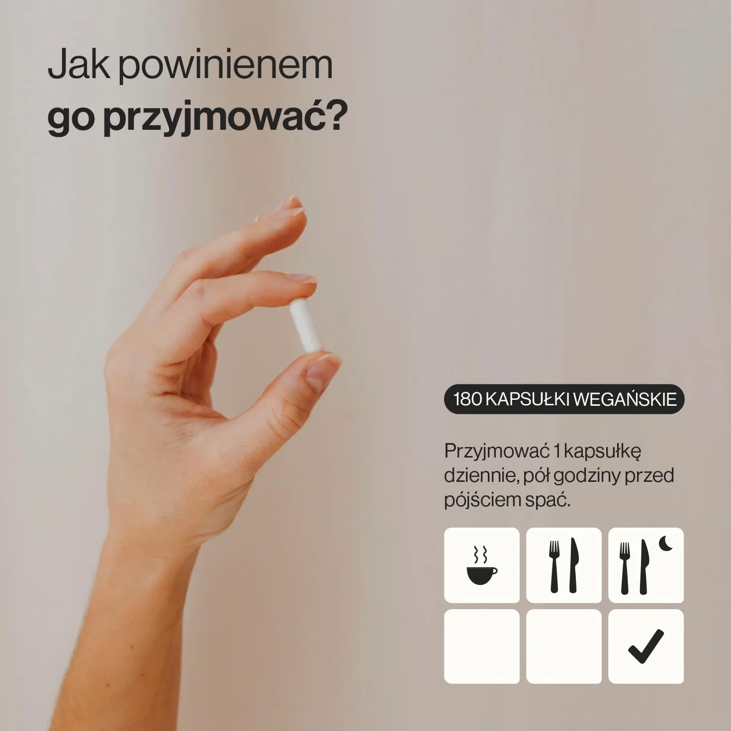 Melatonina Complex 1,9 mg z Griffonią 20 mg 5-HTP, Walerianą, Magnezem i Witaminą B6 – 180 Wegańskich Kapsułek – Zenement