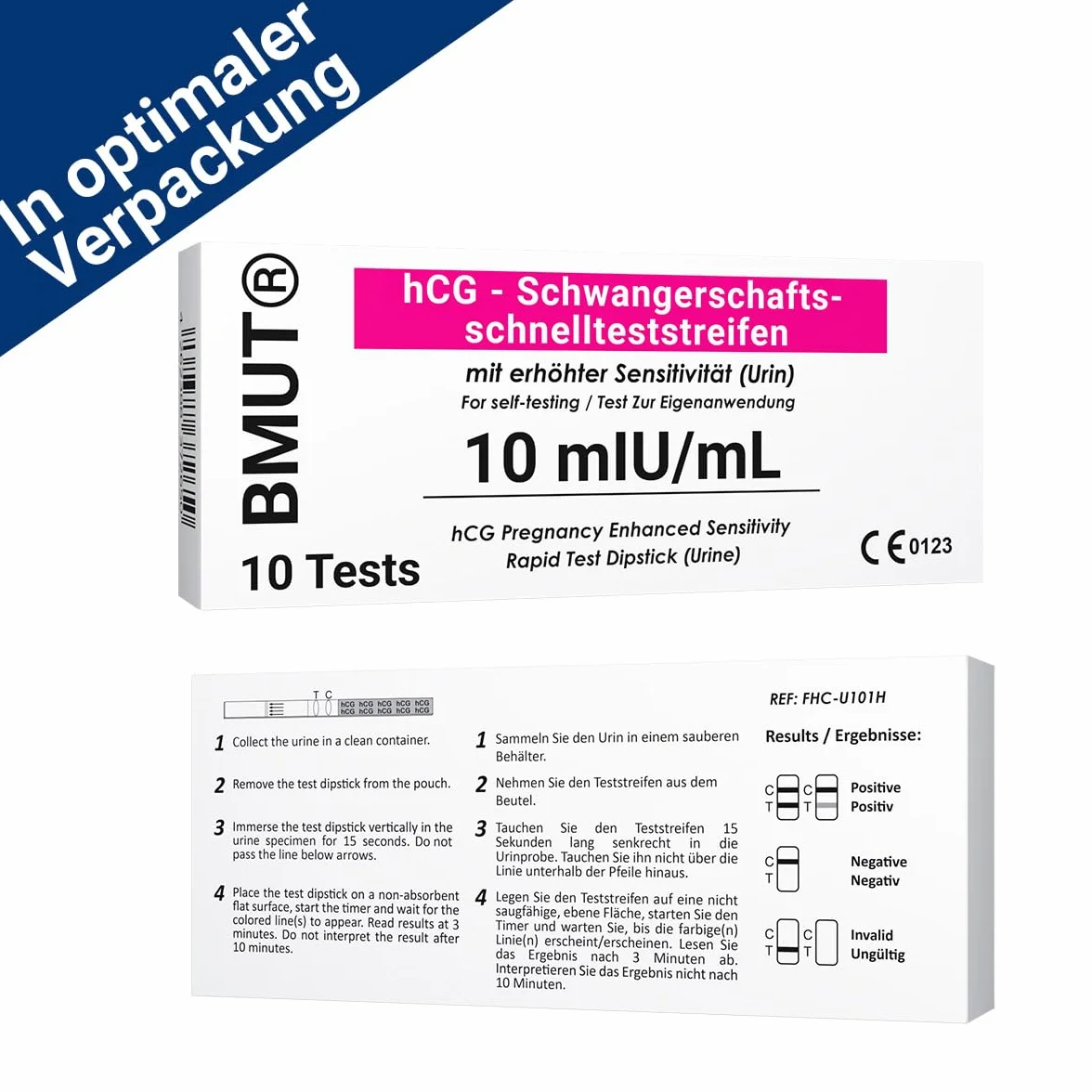 Test ciążowy 10 mIU/ml czuły wczesny wykrywanie hCG zestaw 10 pasków