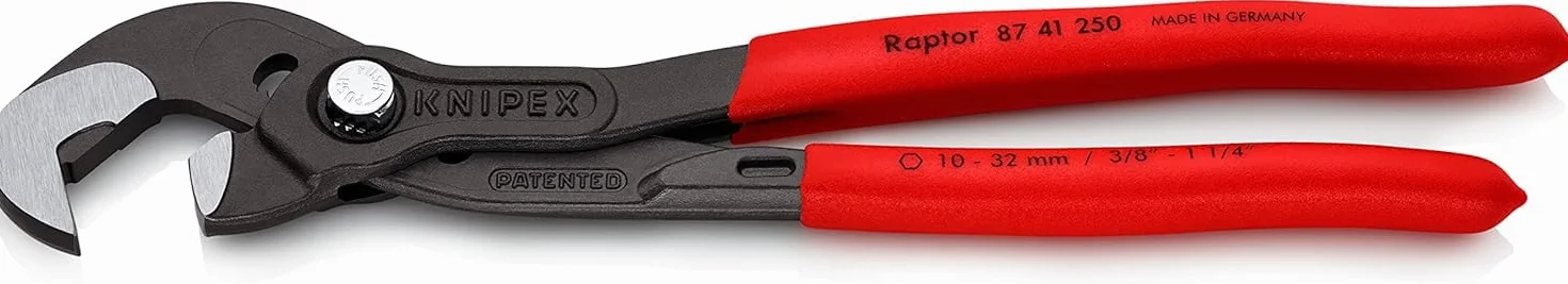 KNIPEX Szczypce nastawne wielofunkcyjne do śrub i nakrętek fosforanowana, szara pokryte antypoślizgowym tworzywem sztucznym 250 mm, 87 41 250