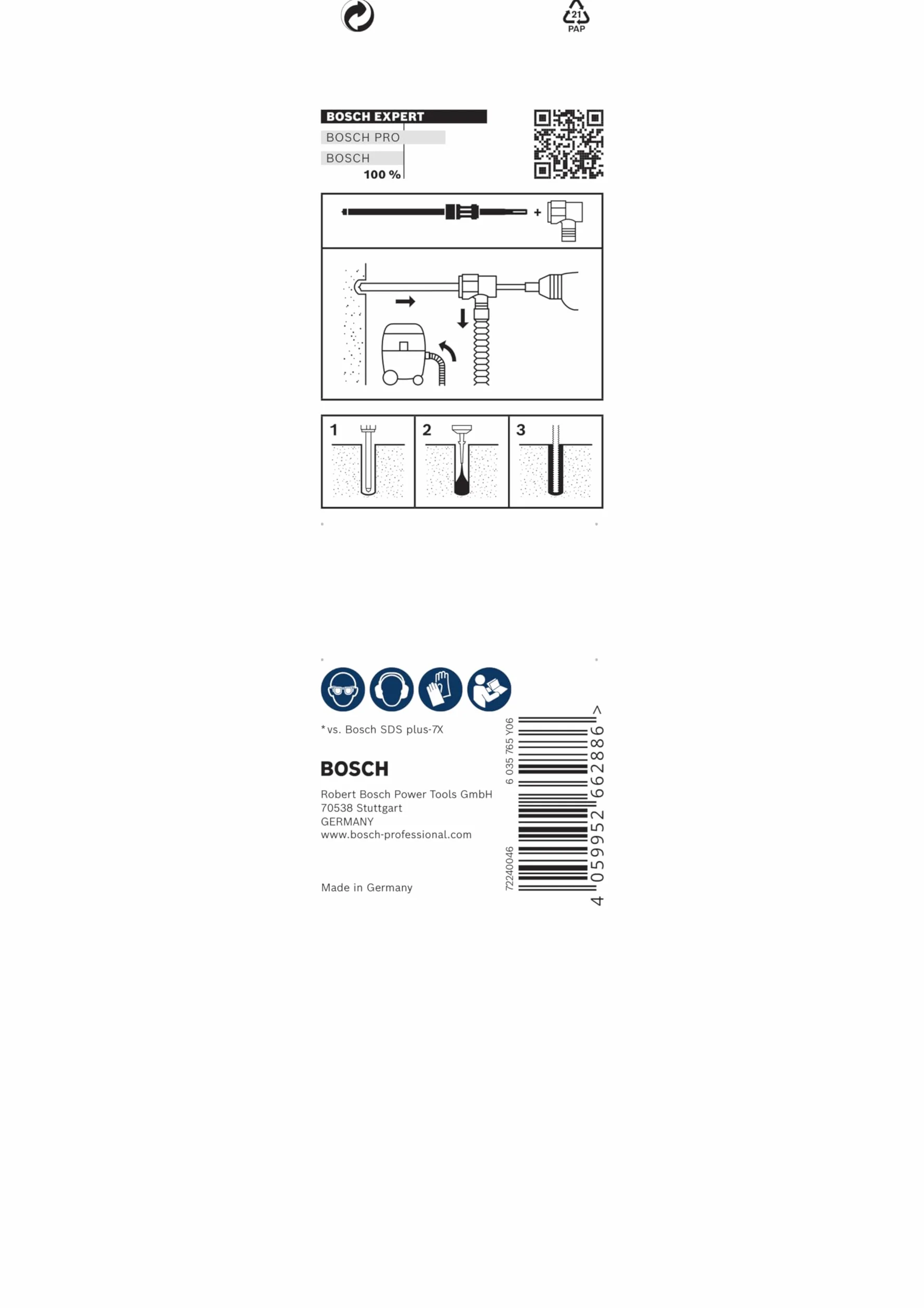 Bosch EXPERT SDS Clean plus 8X wiertło udarowe do instalacji Ø 6,00 mm