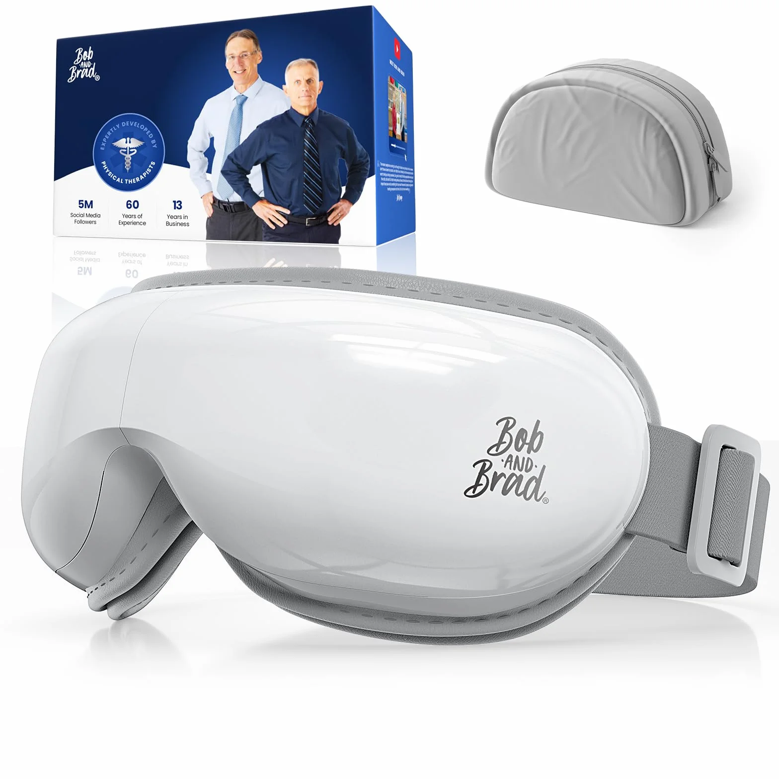 Bob and Brad EyeOasis 3 Masażer do oczu z funkcją podgrzewania, kompresją powietrzną i muzyką, składany i ładowalny Eye Massager na zmęczone i suche oczy, do relaksu przed snem