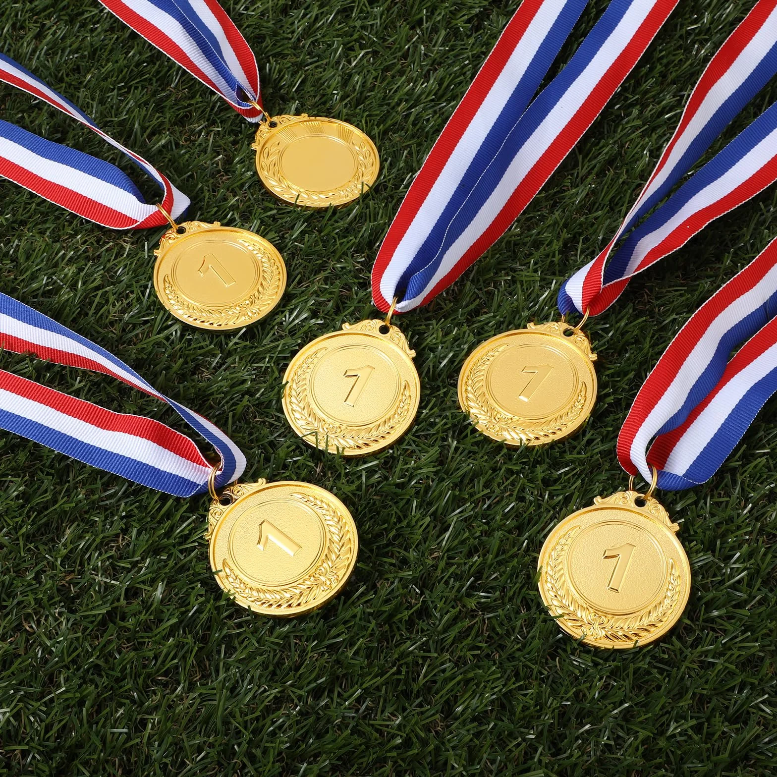 DIVINA VITAE Złote medale, 6 szt., z paskiem na szyję, dla 1. miejsca, na zawody sportowe, konkurs taneczny, pokaz talentów, sztafetę, konkurs spożywczy