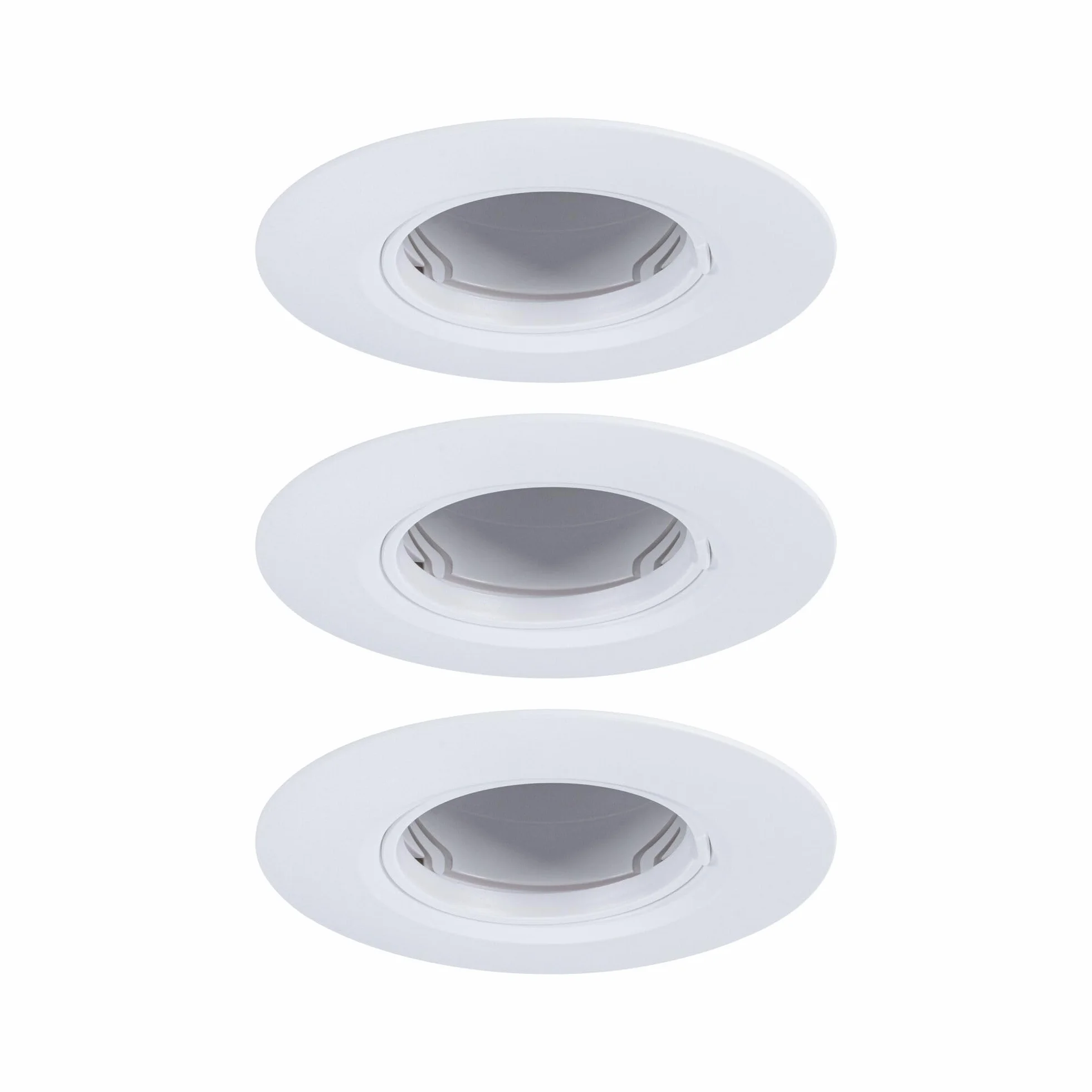 Paulmann 92112 Reflektory wpuszczane zestaw 3 stałych okrągłych 90 mm GU10 max. 3x10W 230 V Biała oprawa do zabudowy - oprawa oświetleniowa bez żarówki