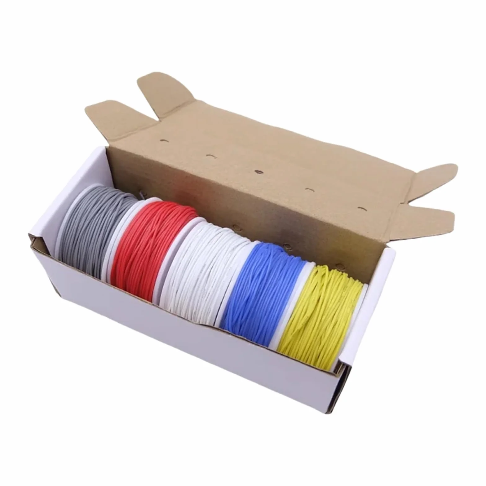 Przewód z miękkiego krzemu 5 zestawów w pudełku kolorowym 30/28/26/24/22/20AWG kabel skrętny (Boxed 12; 30AWG (10 metrów x 5 rolek))