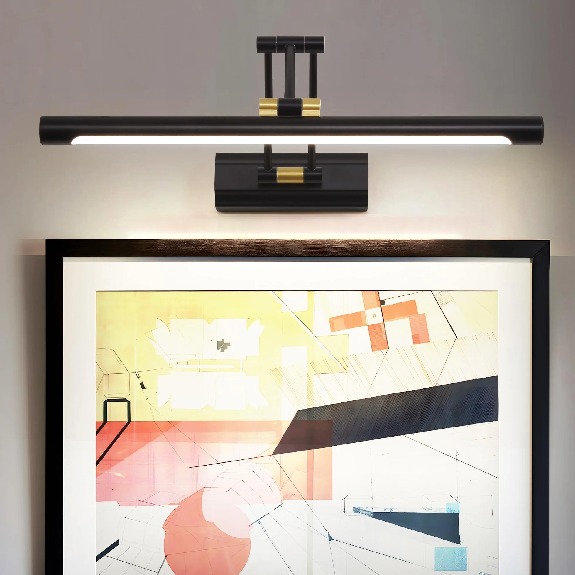8W Lampa ścienna LED na lustro łazienkowe, 43cm nowoczesne oświetlenie obrazu, oświetlenie łazienkowe, 4000K oświetlenie wewnętrzne garderoba obraz olejny make-up 270° obracana
