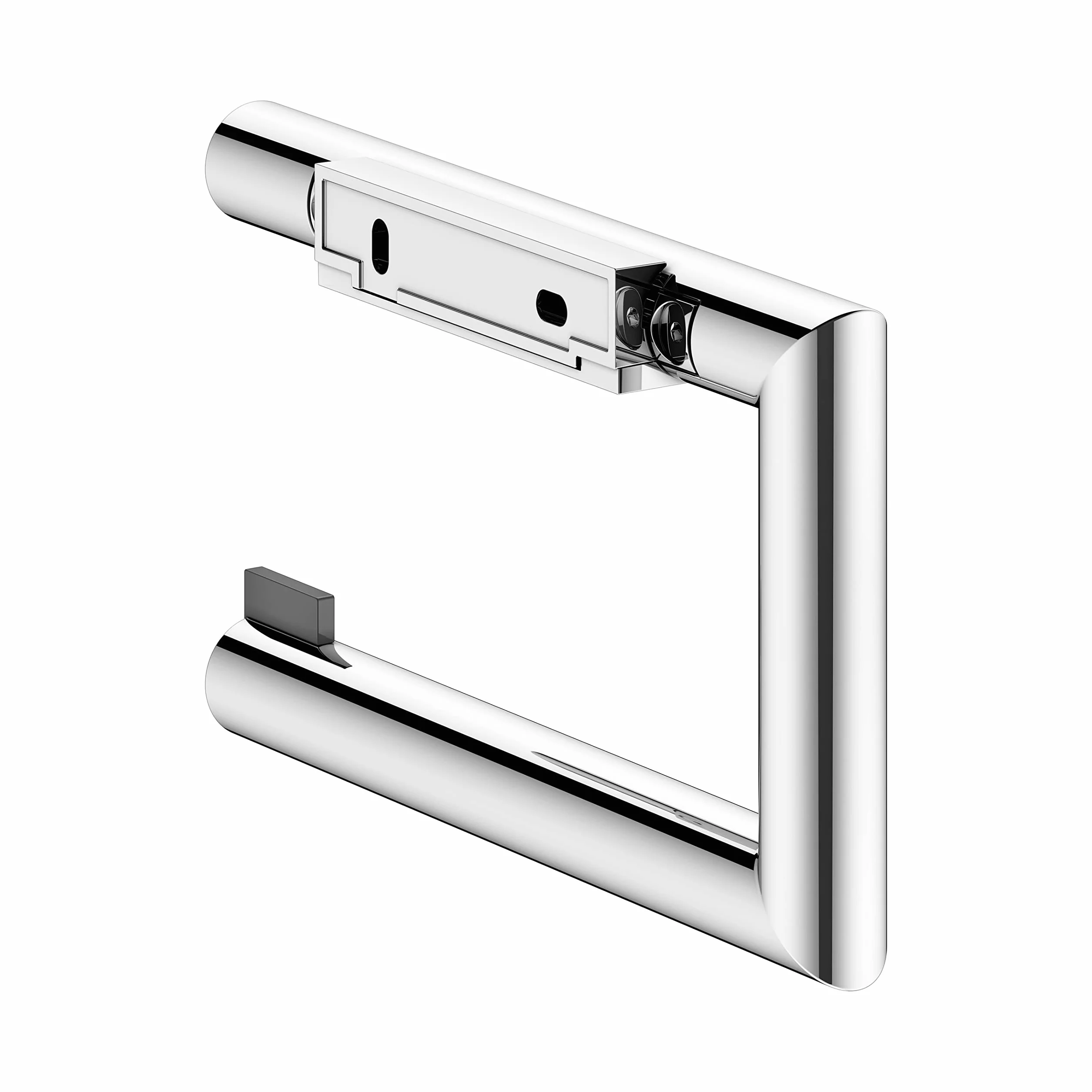 KEUCO REVA Uchwyt na papier toaletowy, kształt otwarty, metal chromowany, Made in Germany, obrotowy, ze śrubami i kołkami, uchwyt na papier toaletowy do wiercenia