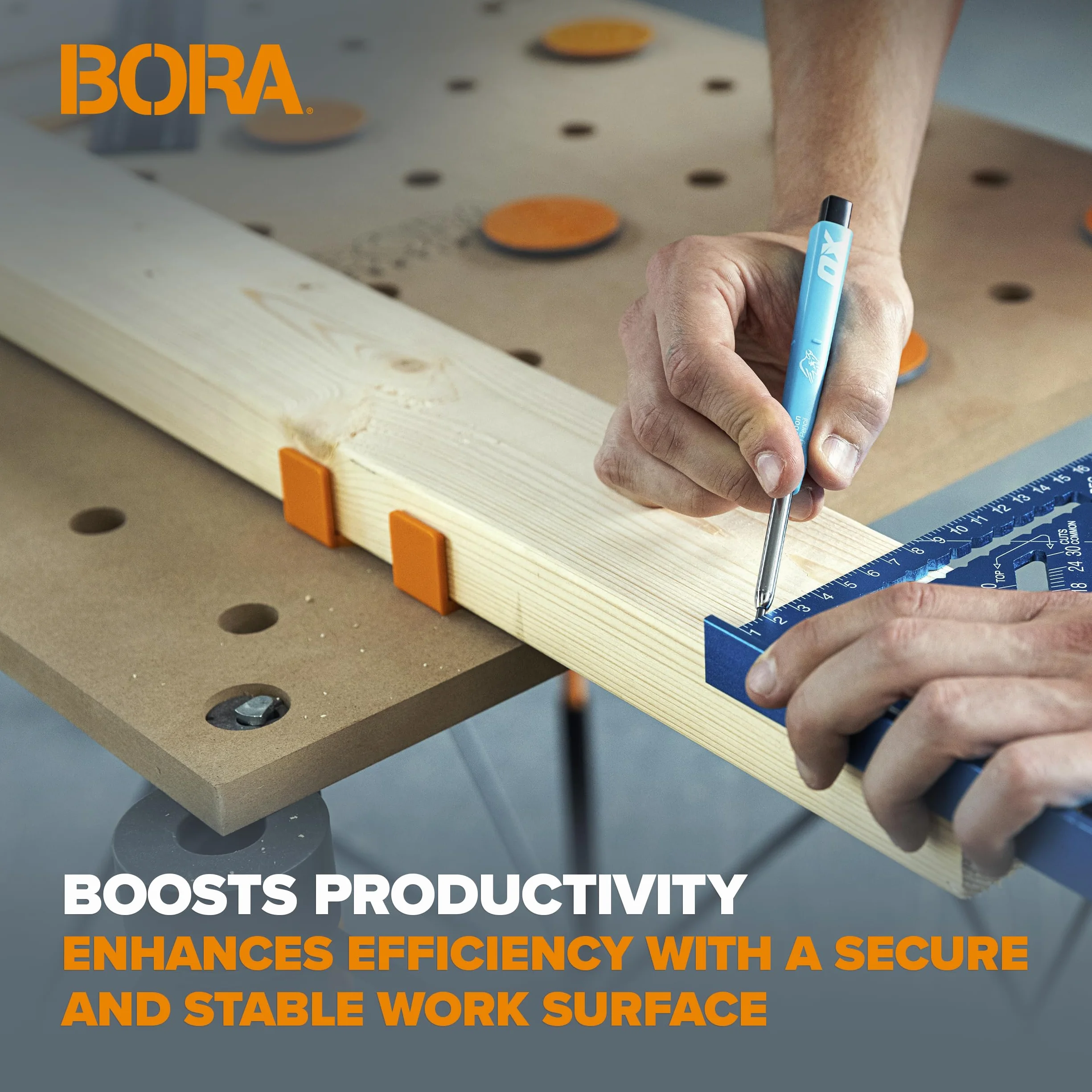 BORA CA0204 wsporniki do stonogi 2x4, 4-częściowy zestaw do stojaków roboczych