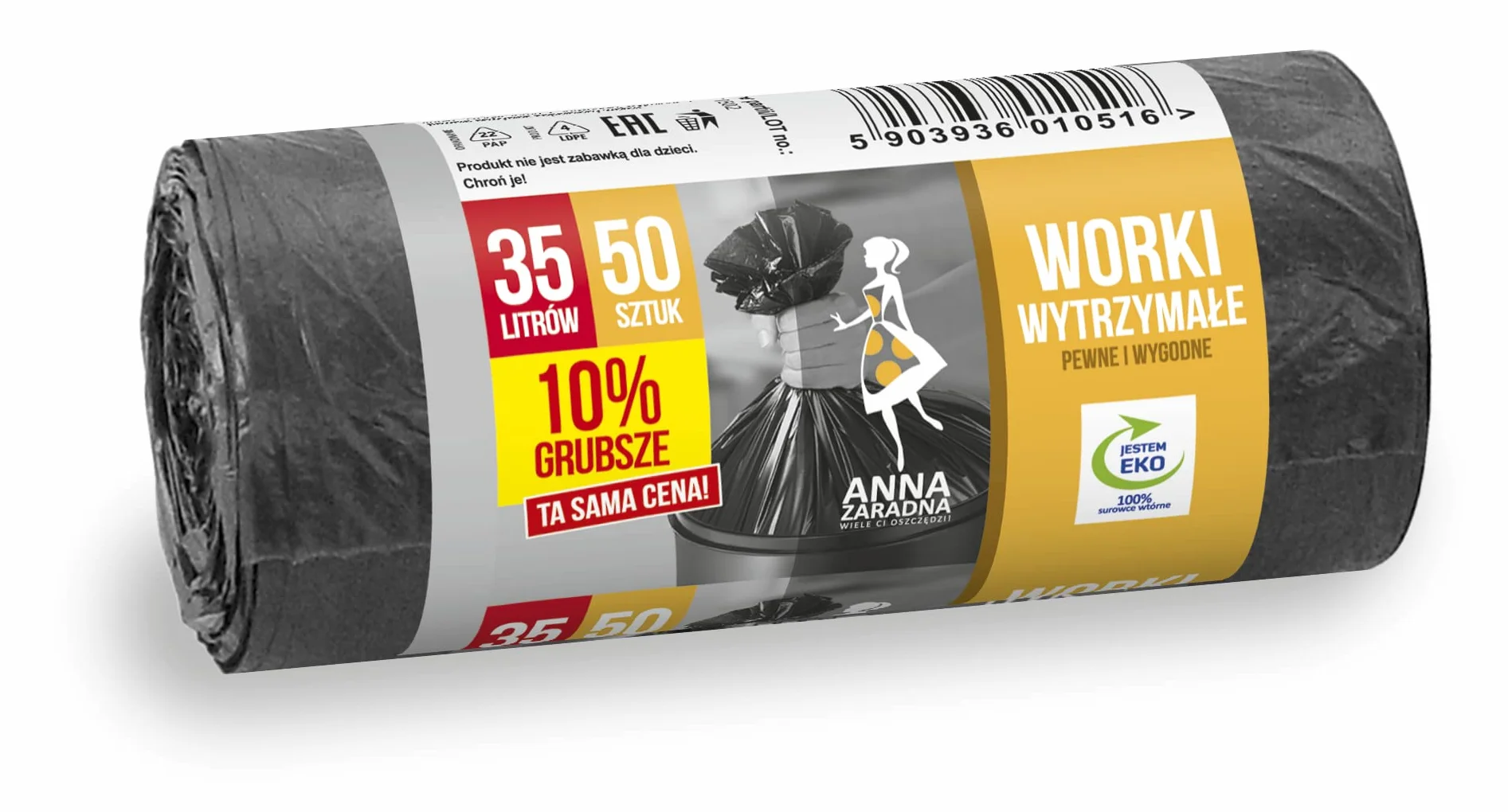 Anna Zaradna Worki na śmieci WYTRZYMAŁE 10% grubsze 35L 50szt