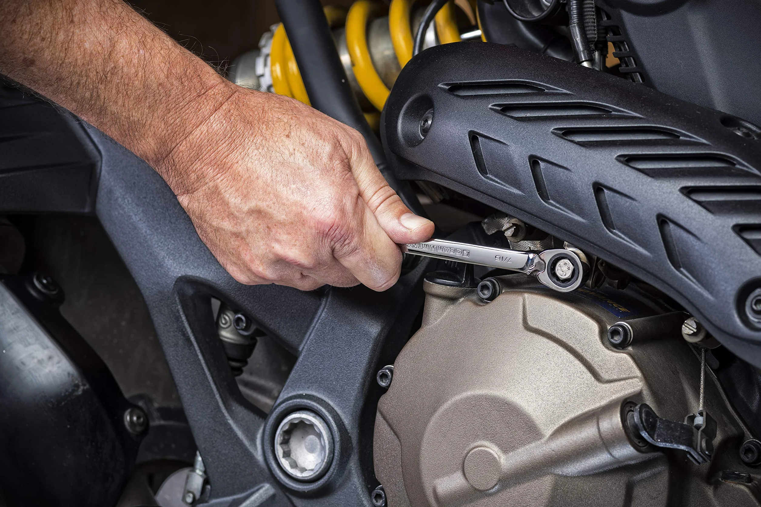 GearWrench 8-częściowy zestaw kluczy nasadowych SAE z grzechotką 72-zębową 12-punktową 9533N