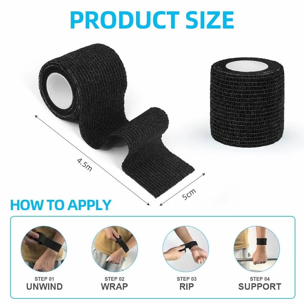 ACWOO Samolepka do owijania sportowego 8 rolek 5 cm x 4,5 m taśma do piłki nożnej