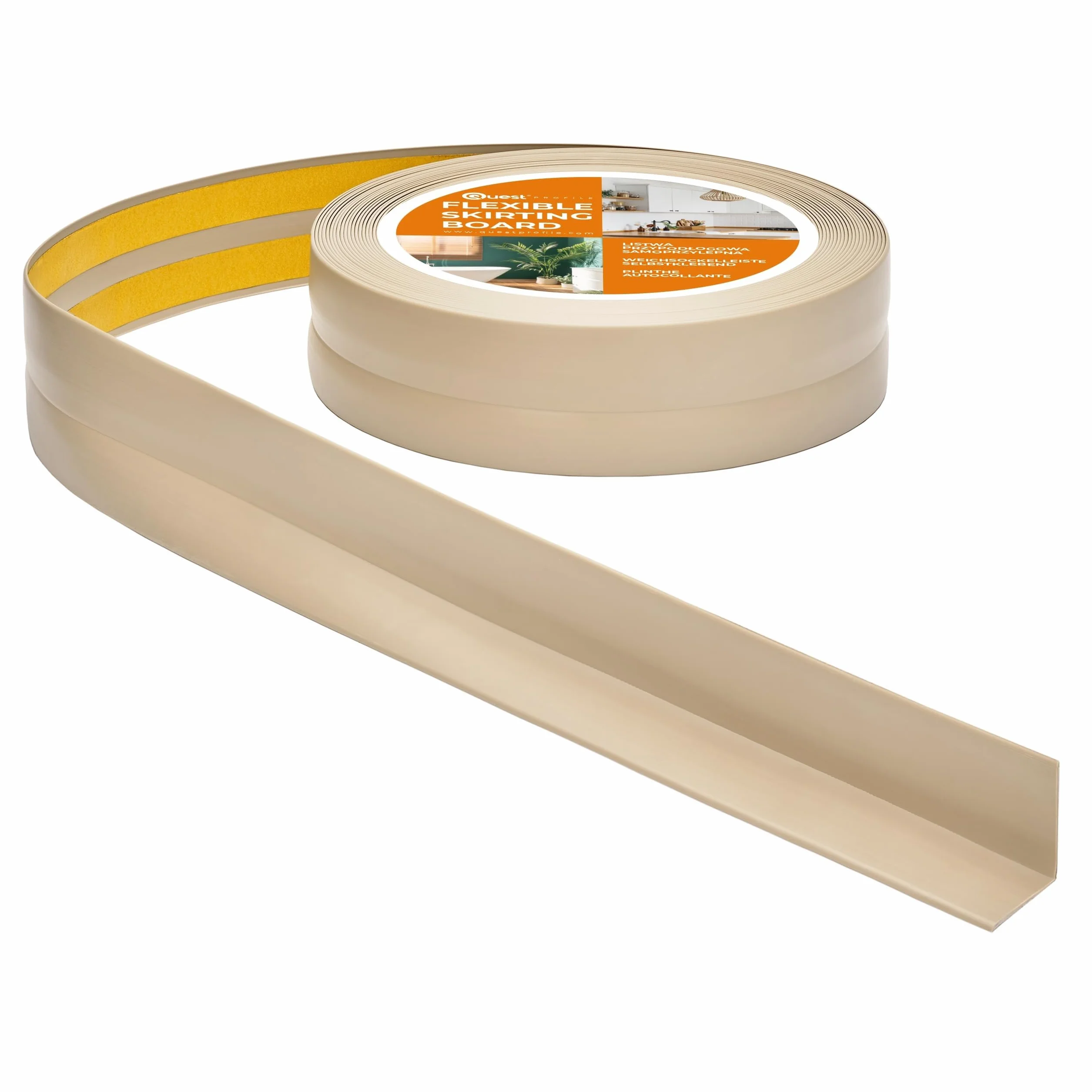 Listwa wykończeniowa PVC 30x30 mm samoprzylepna elastyczna beż 15 m