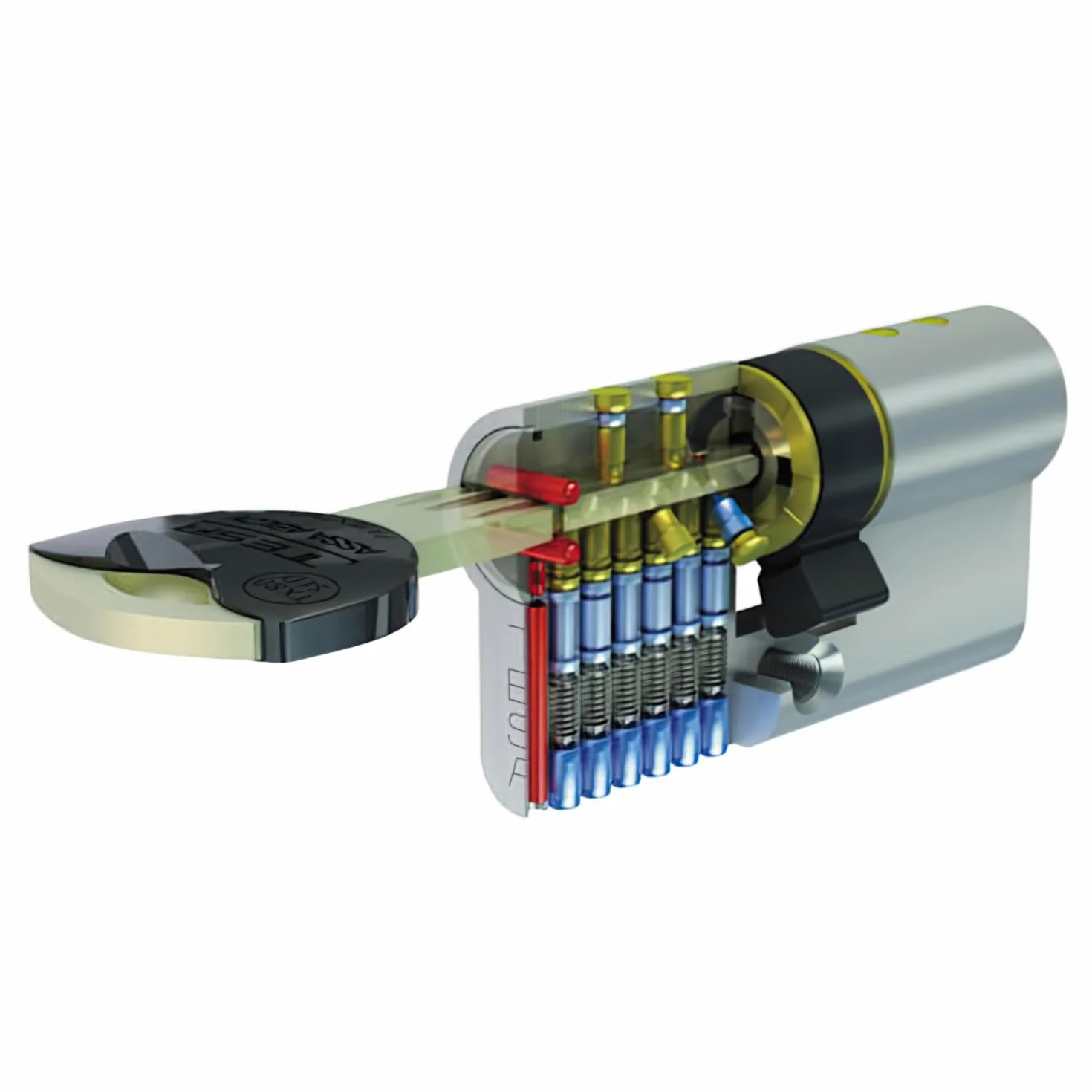Tesa Assa Abloy TX854040L TX80 wkładka bezpieczeństwa wkładka europrofilowa 40x40 mm mosiądz do drzwi i zamków europrofilowych idealna do wymiany i nowych instalacji wkładka z gałką