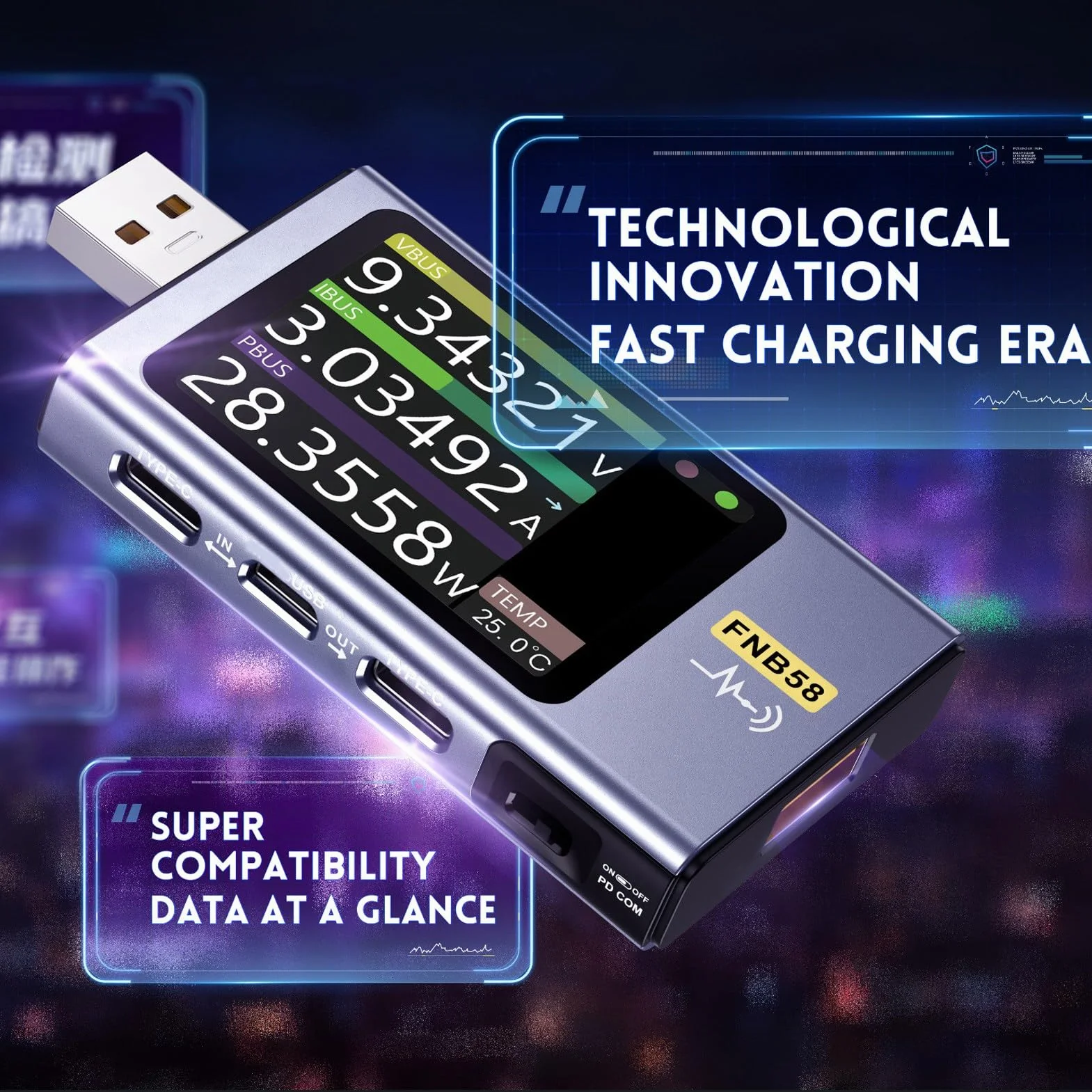 Tester USB 4-28 V 0-7 A 0-140 W LCD USB Napięcie Prądu Tester Mocy Multimetr Wyzwalacz Szybkiego Wykrywania dla PD2.0 PD3.0 QC2.0 QC3.0