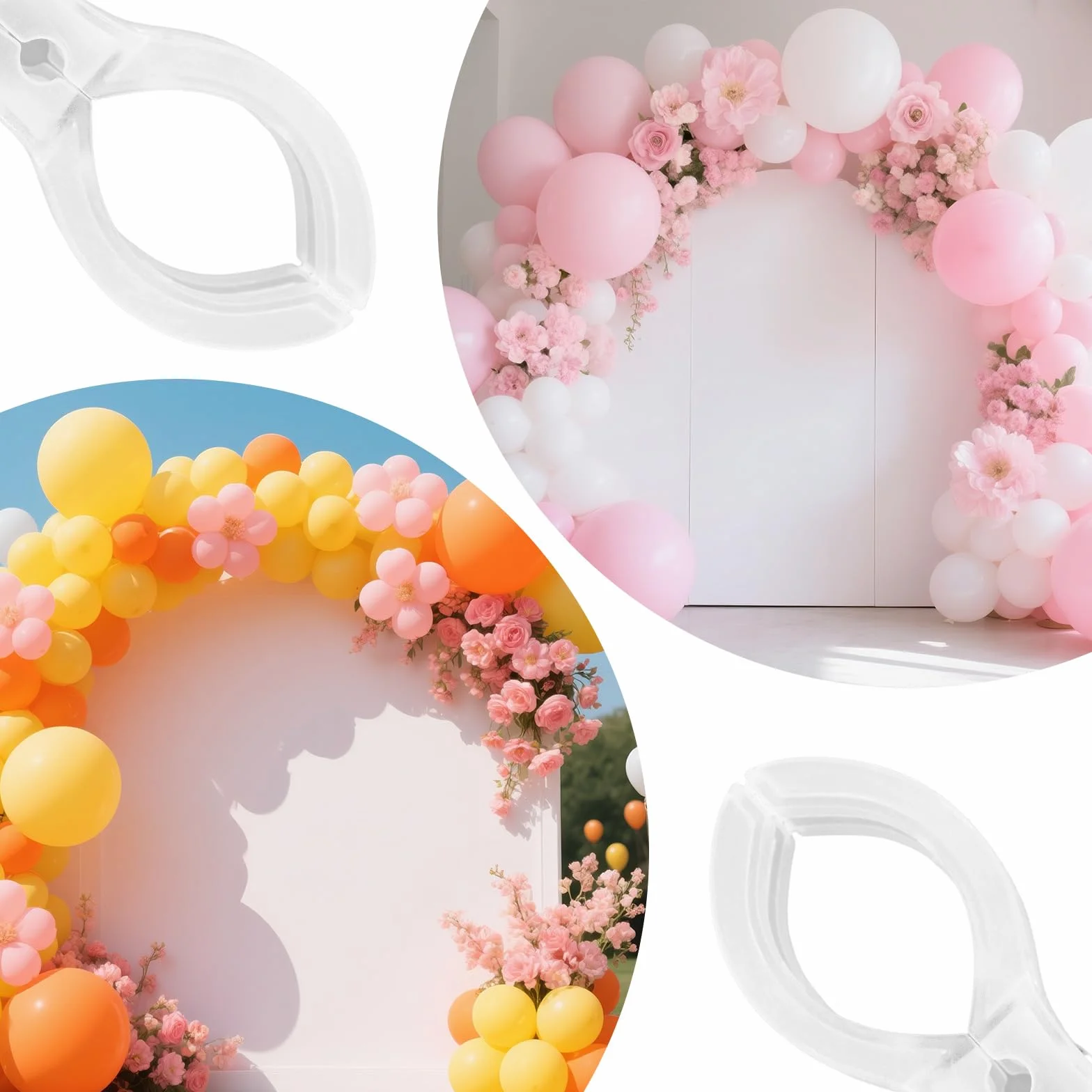 10szt Klipsów Łuków Balonowych, Trwałe Duże Przezroczyste Klipsy Łuków Balonowych Praktyczne Zaciski Wieszaków na Ubrania na Urodziny Wesele do Studia Fotograficznego Artykuły Dekoracyjne