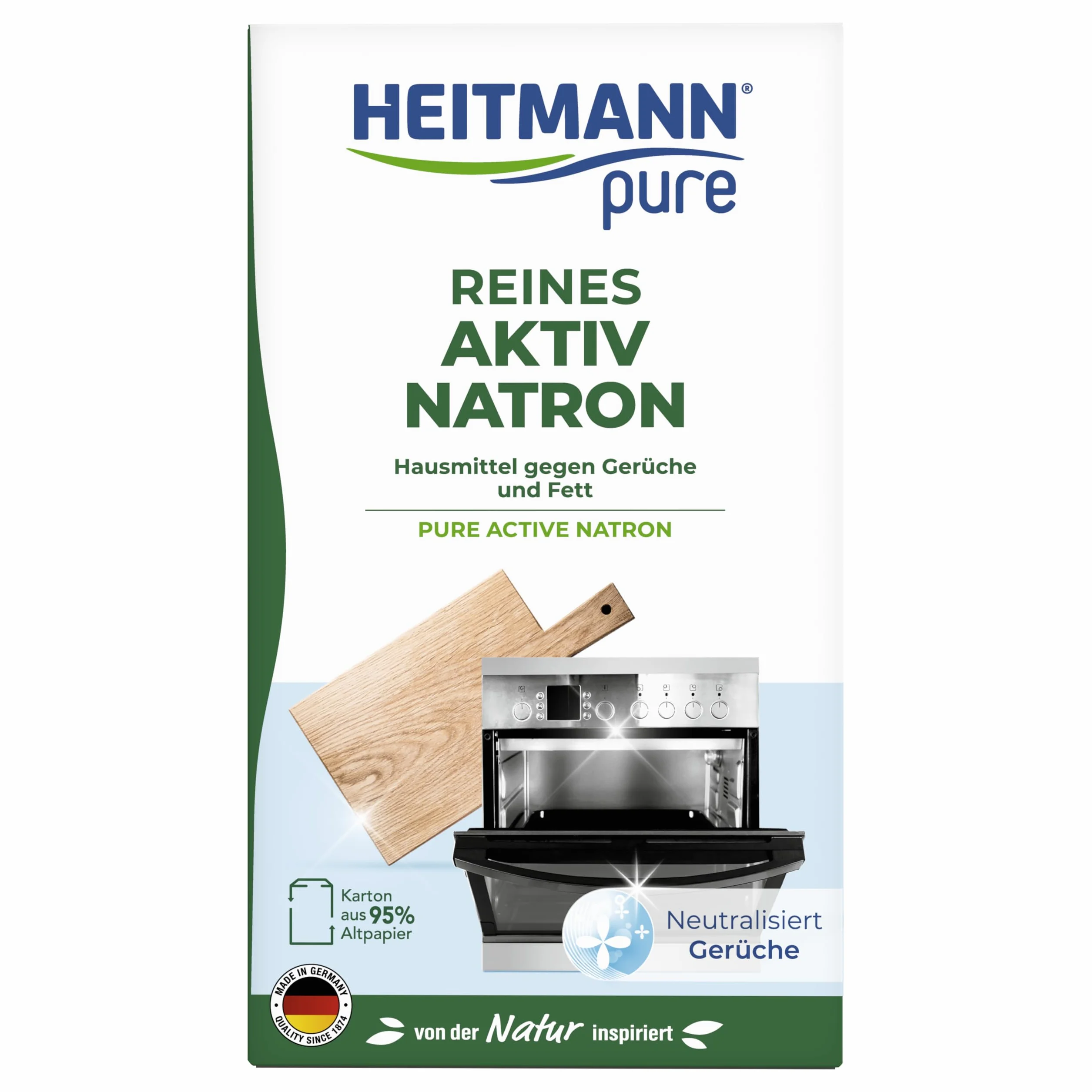 HEITMANN pure Czysta aktywna soda | niezawodnie usuwa tłuszcz, zapachy i plamy w całym gospodarstwie domowym | 450 g
