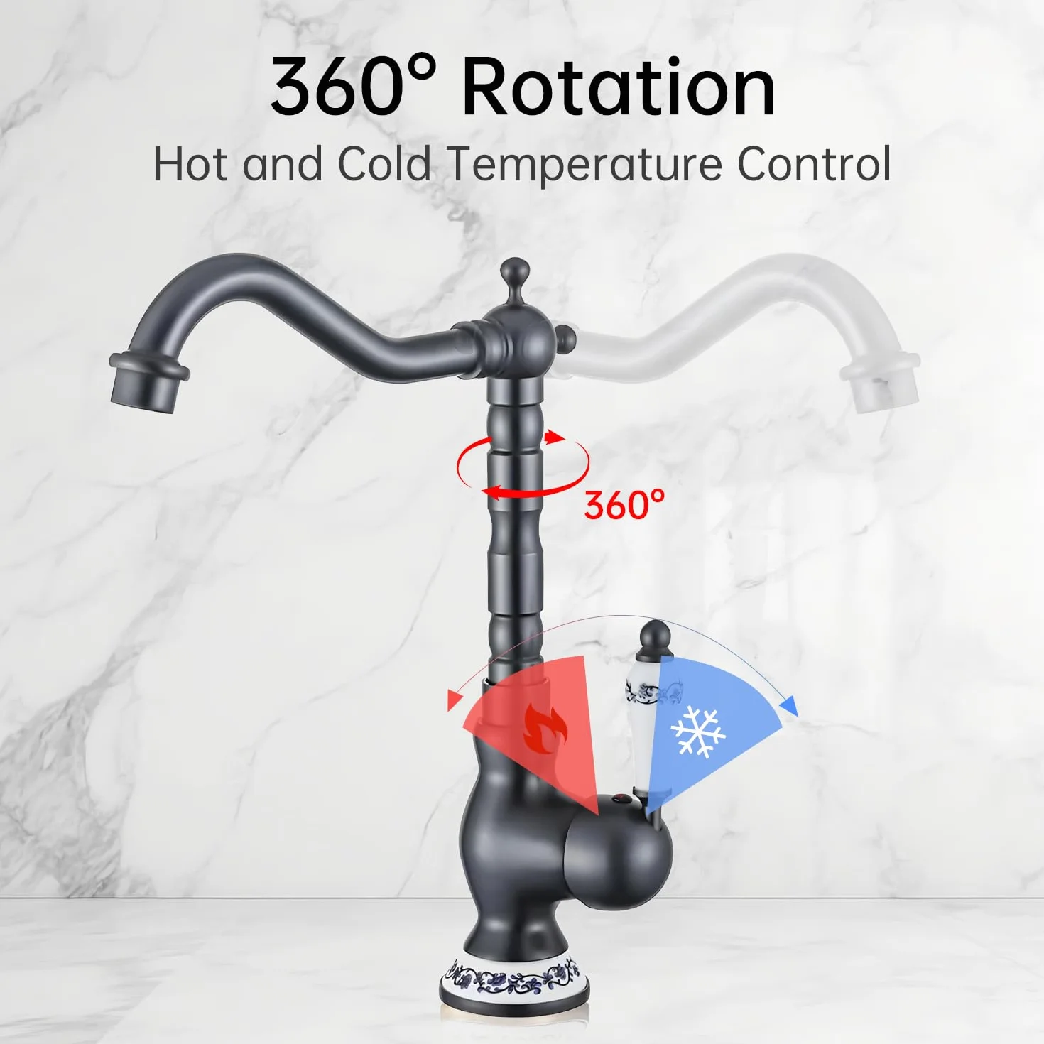 Bateria kuchenna czarna retro mosiężna armatura średniowieczna armatura kuchenna wysoki łuk bateria mieszakowa bateria zlewozmywakowa Faucet