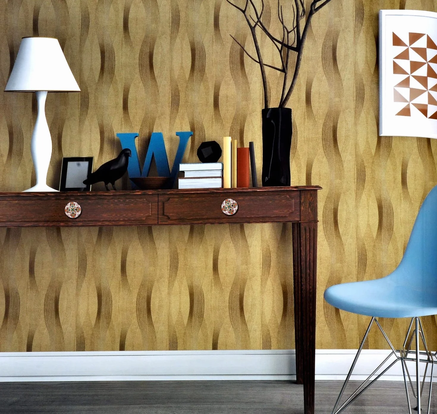 Xfer ceramiczne guziki vintage wzór kwiatowy 20 sztuk