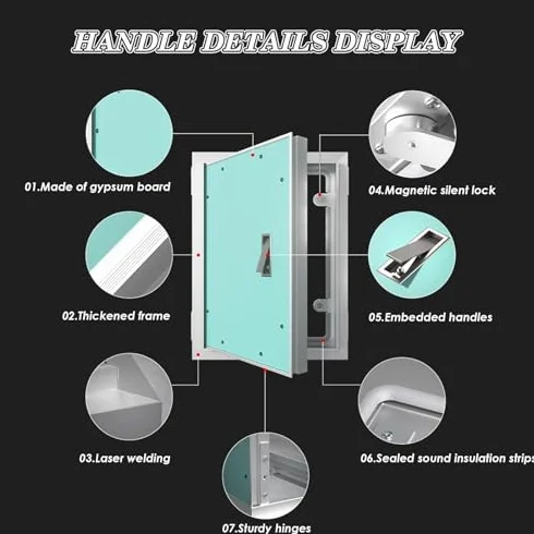 Malowany panel dostępu do płyt kartonowo-gipsowych - ukryty właz inspekcyjny, panel dostępu do ściany i sufitu, 450 x 650 mm, łatwy w instalacji
