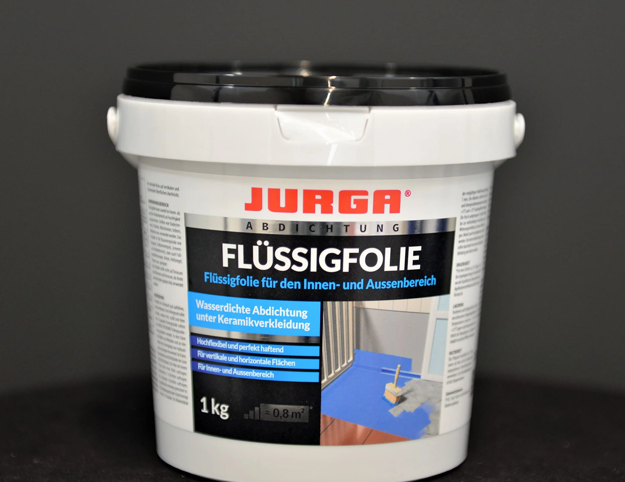 JURGA Folmix Folia w płynie 1kg ≈ 0,8m² Hydroizolacja do łazienki i prysznica – folia uszczelniająca na zewnątrz i wewnątrz, nie zawiera rozpuszczalników